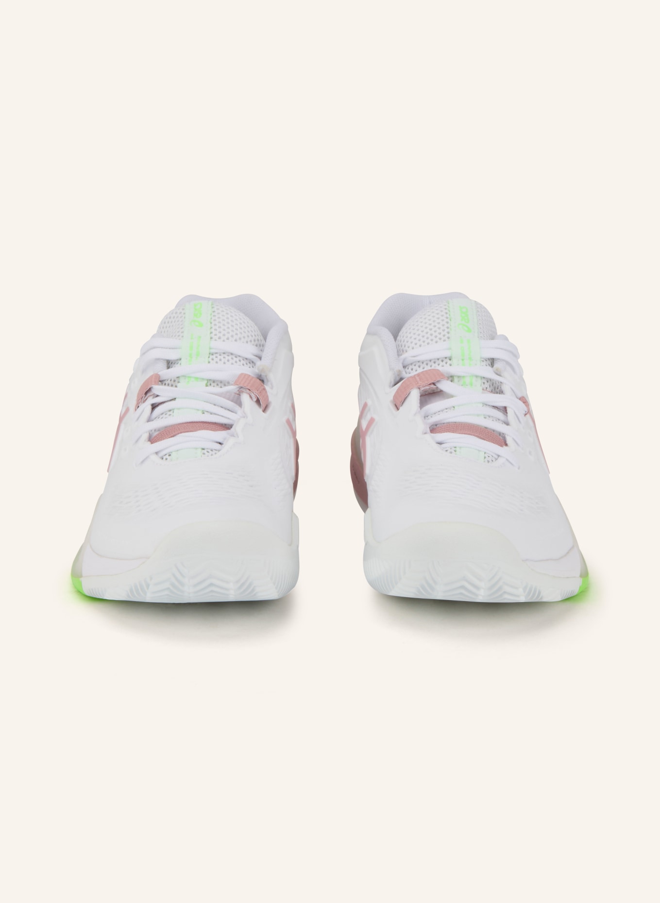 ASICS Obuwie tenisowe GEL-RESOLUTION X CLAY: BIAŁY / BRUDNY RÓŻ / JASKRAWY ZIELONY