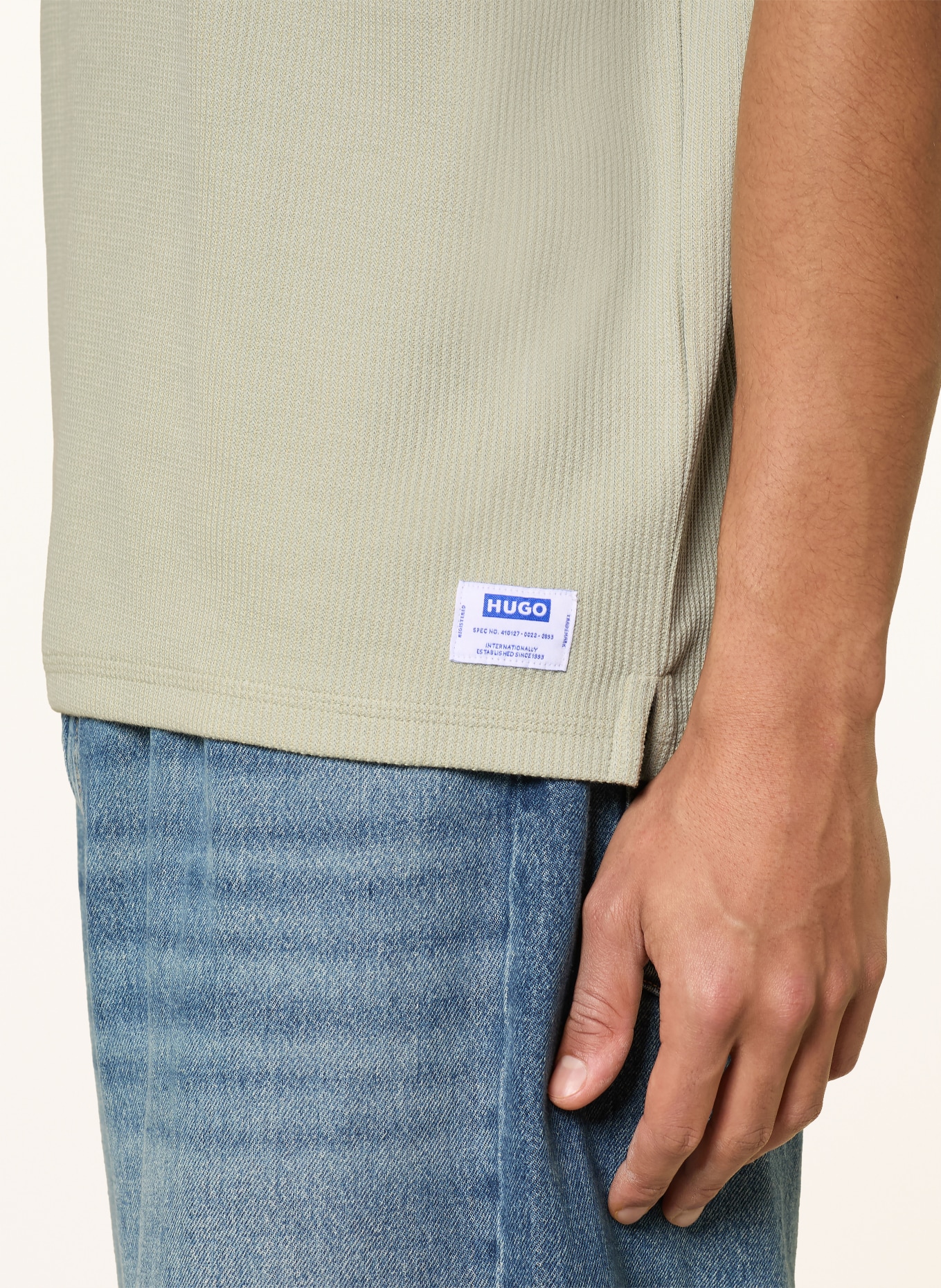 HUGO T-Shirt NUWAFFLE: HELLGRÜN