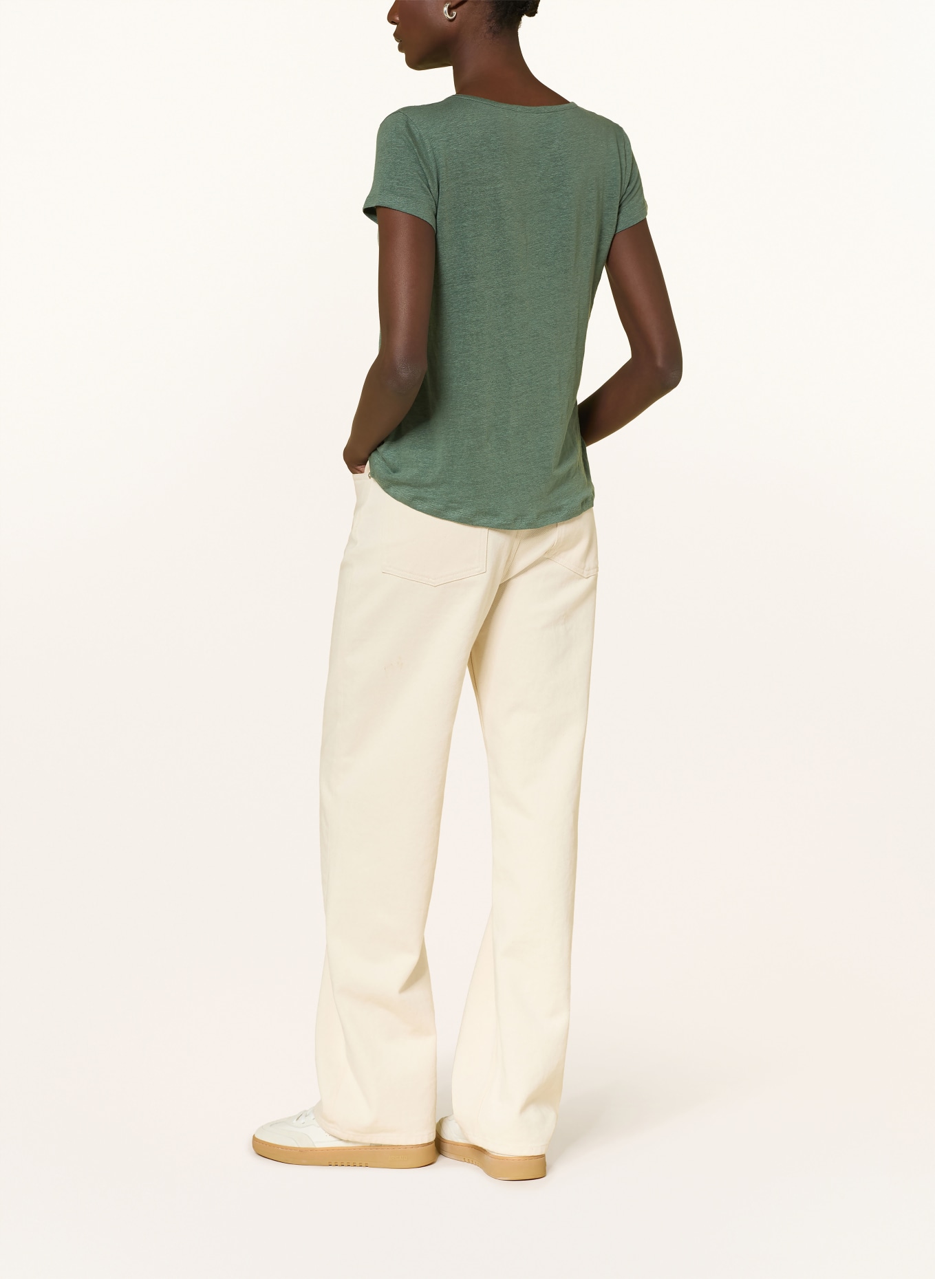 Stefan Brandt T-shirt z lnu: ZIELONY