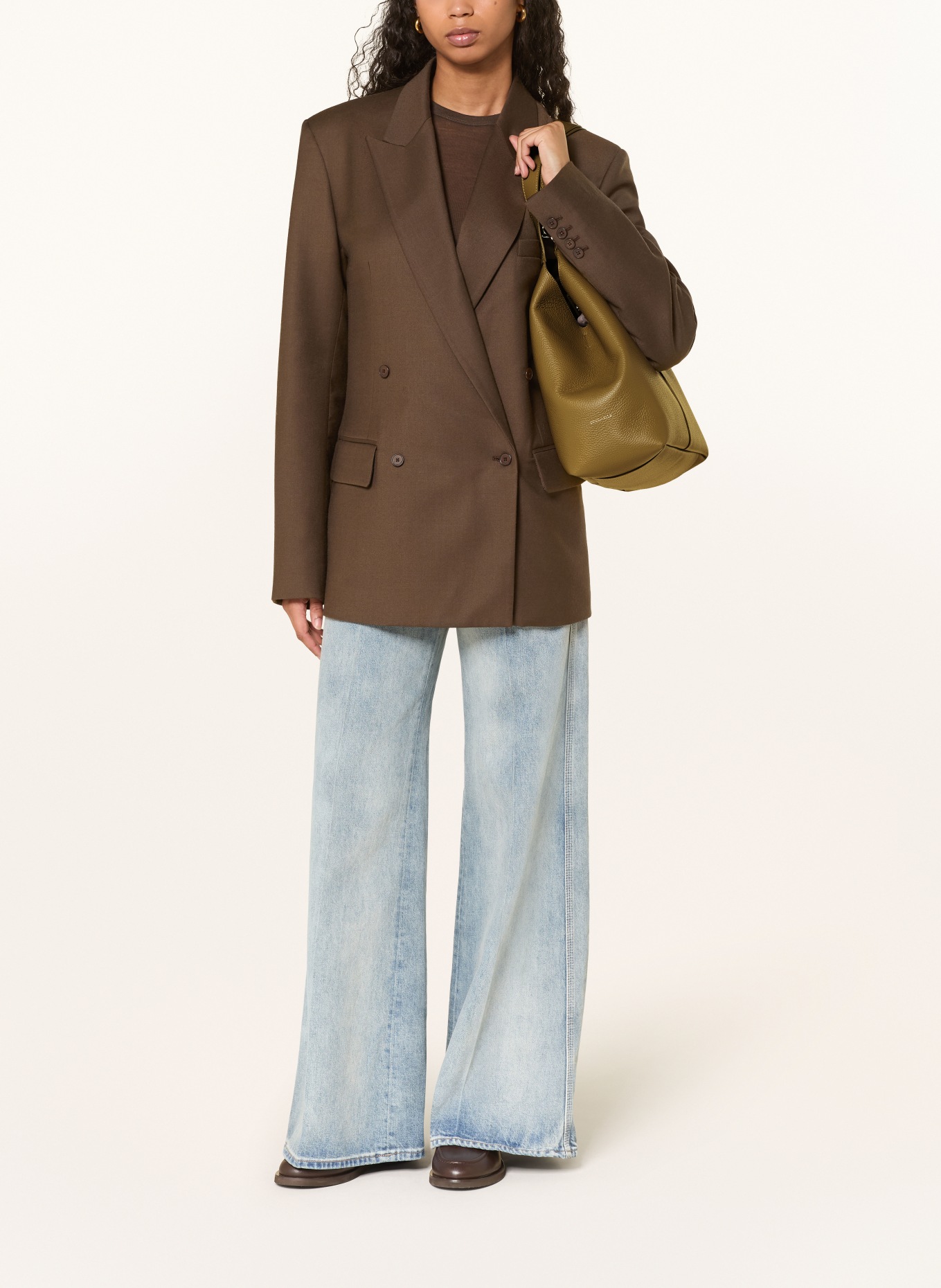 COCCINELLE Shopper C-EASY with removable pouch: OLIVE / GOLD