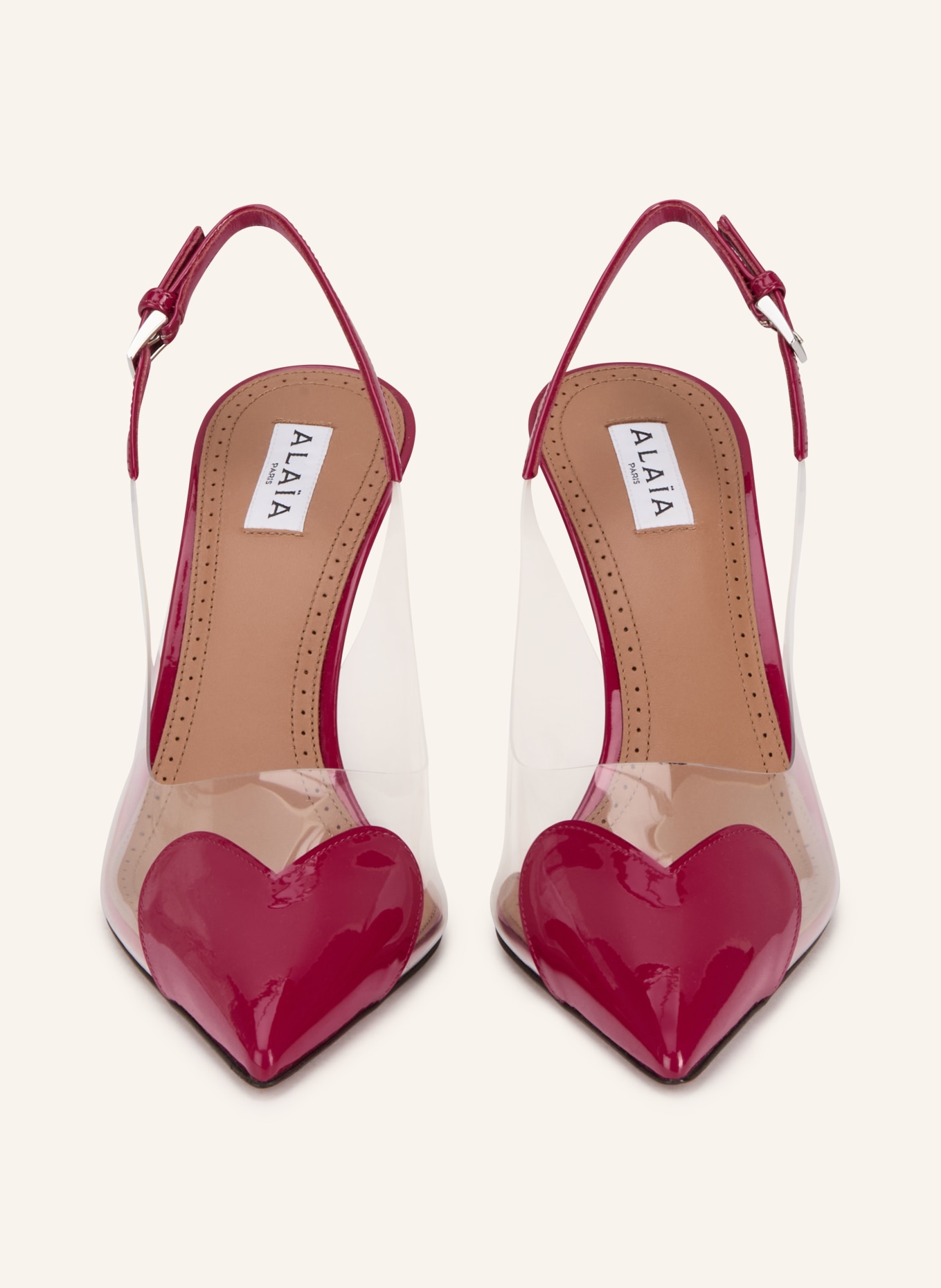 ALAÏA Czółenka z odkrytą piętą: CIEMNOCZERWONY