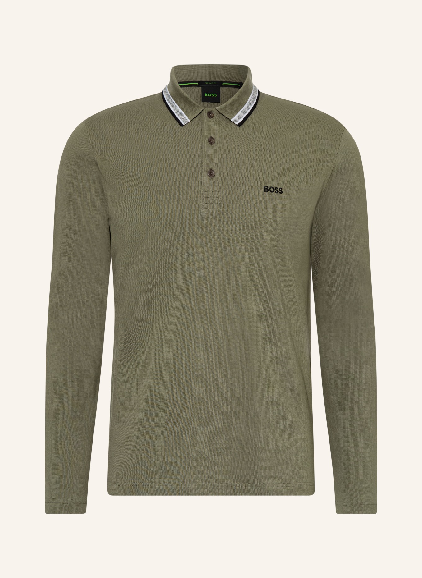 BOSS Polokošile z piké PLISY Regular Fit: KHAKI
