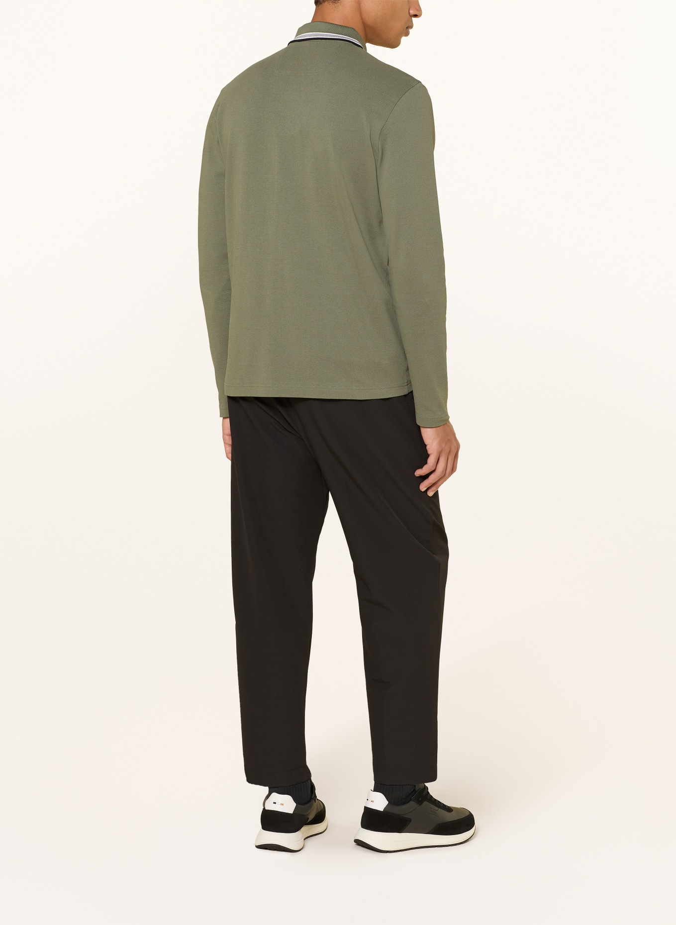 BOSS Polokošile z piké PLISY Regular Fit: KHAKI