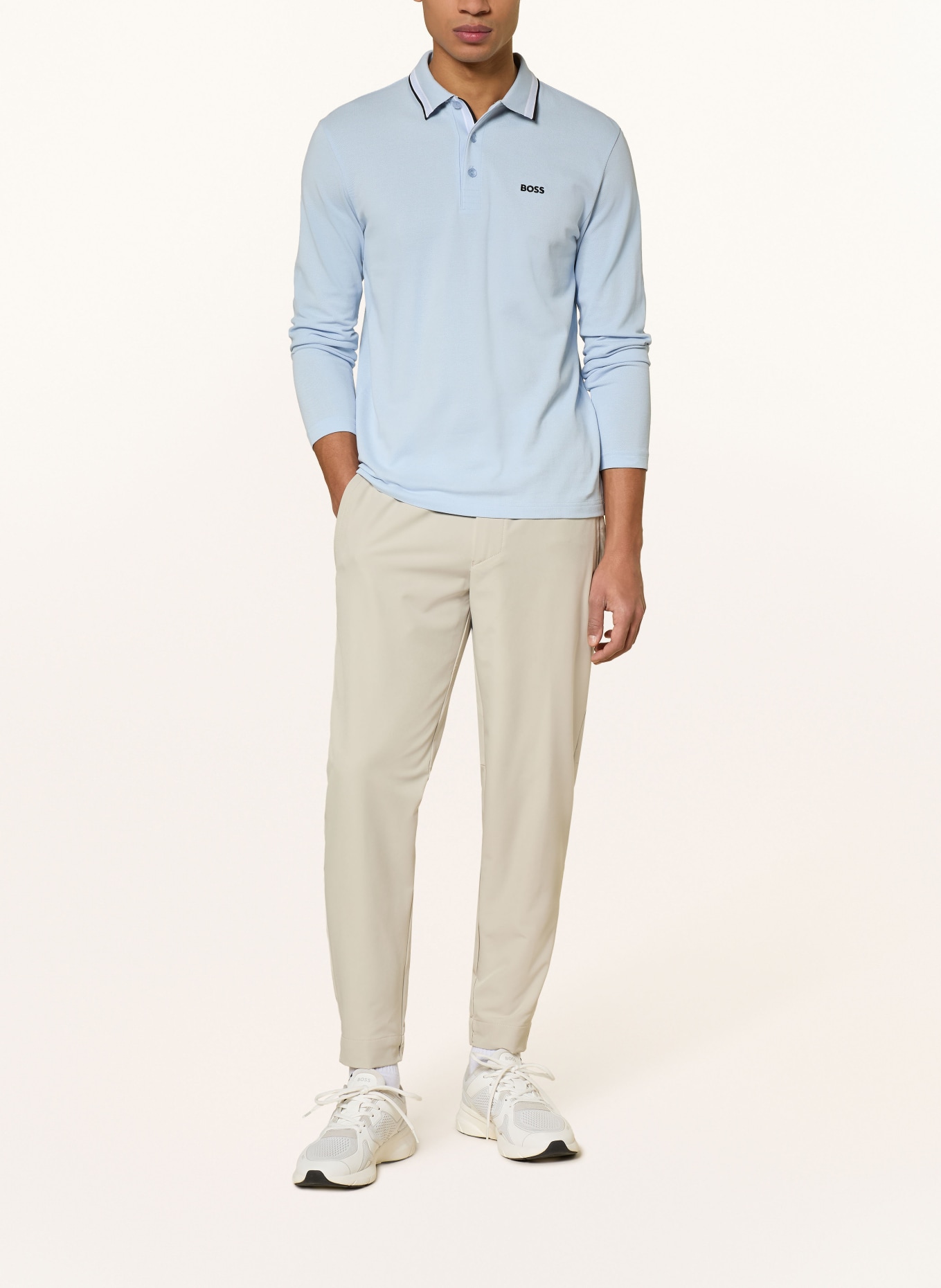 BOSS Piqué-Poloshirt PLISY Regular Fit: HELLBLAU