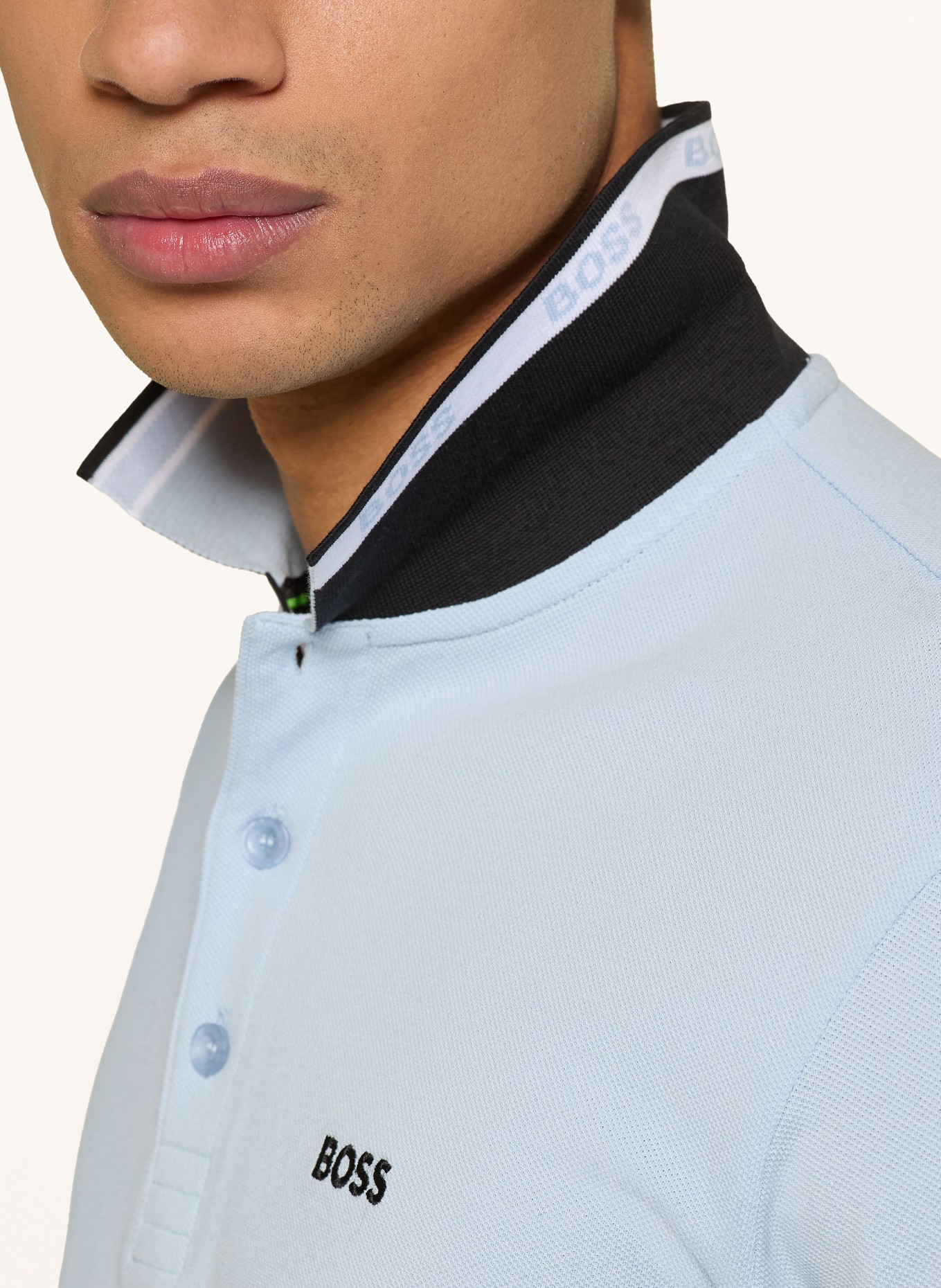 BOSS Piqué-Poloshirt PLISY Regular Fit: HELLBLAU