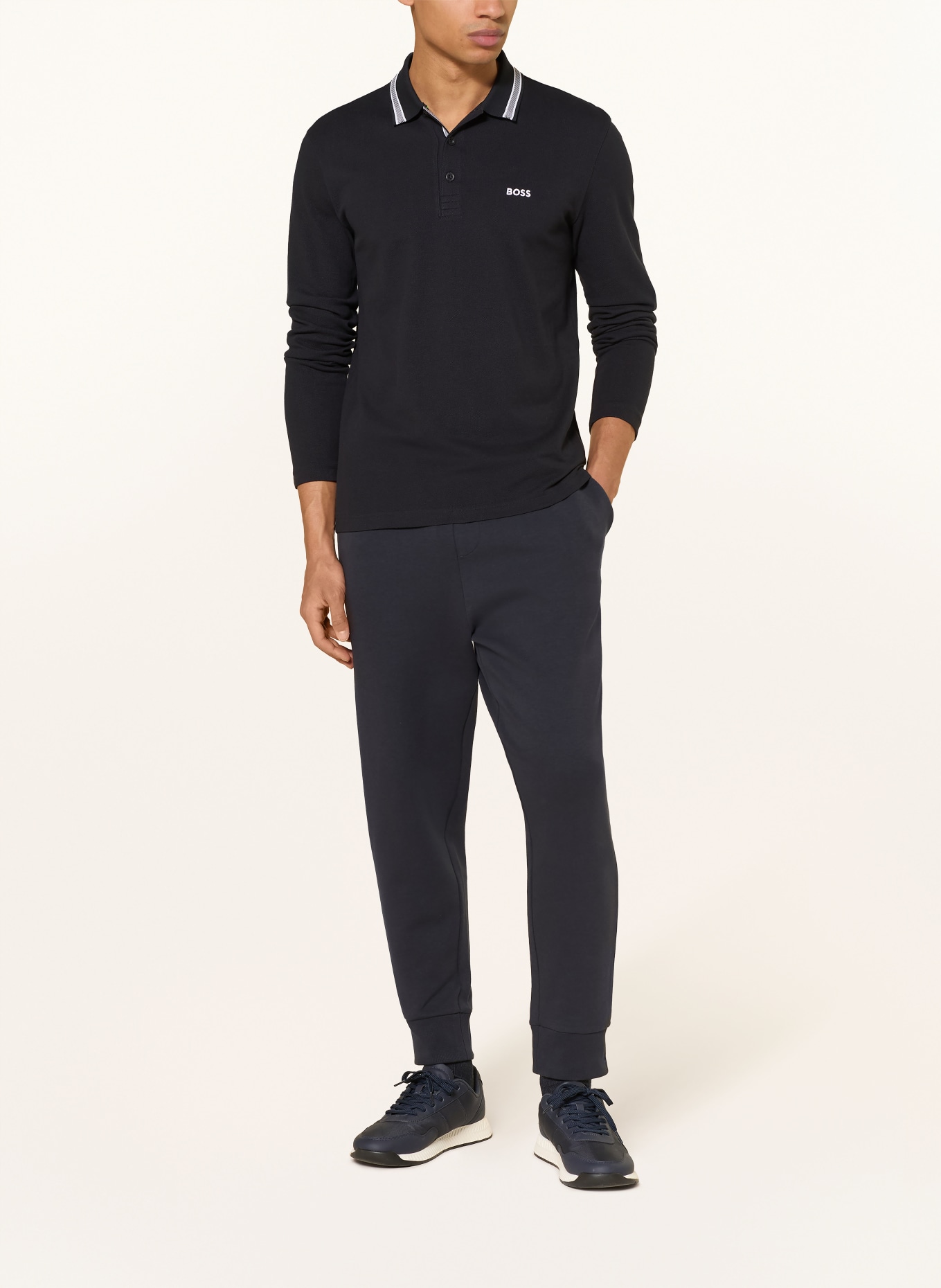 BOSS Piqué poloshirt PLISY Regular Fit: DONKERBLAUW