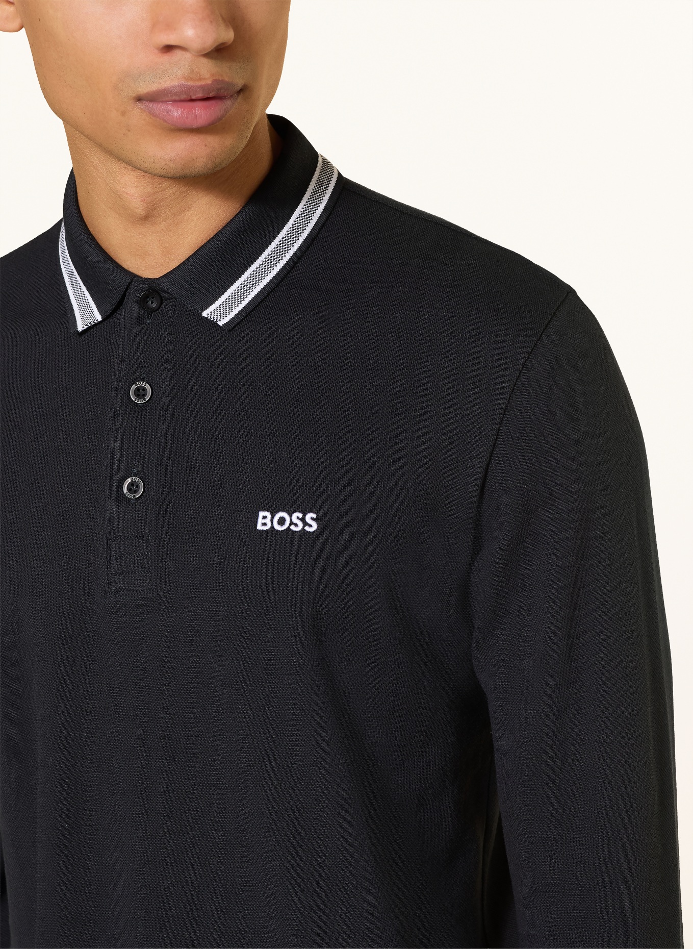 BOSS Piqué poloshirt PLISY Regular Fit: DONKERBLAUW