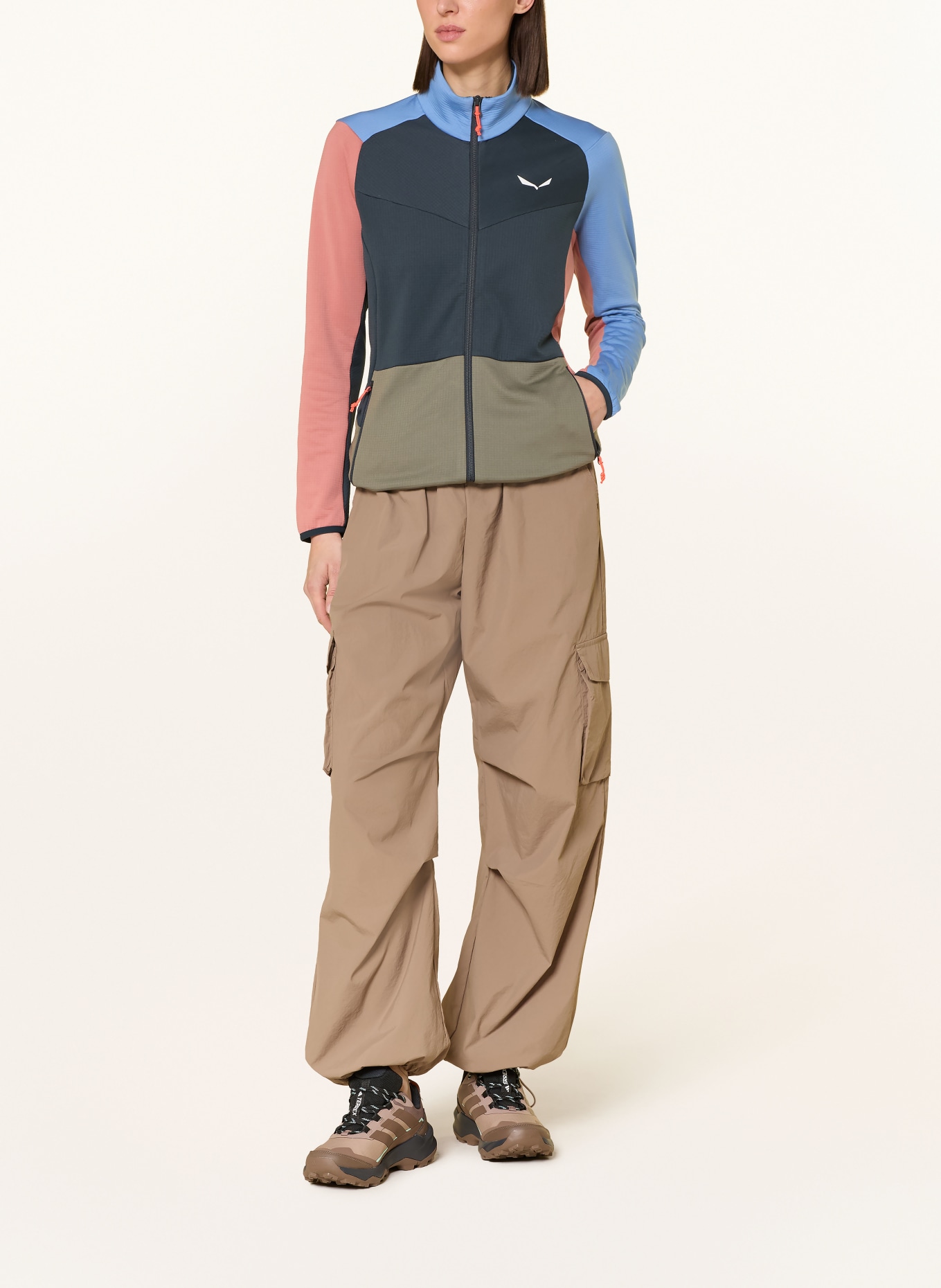 SALEWA PUEZ CAMMINO mid-layer jacket: DARK BLUE / ORANGE / KHAKI