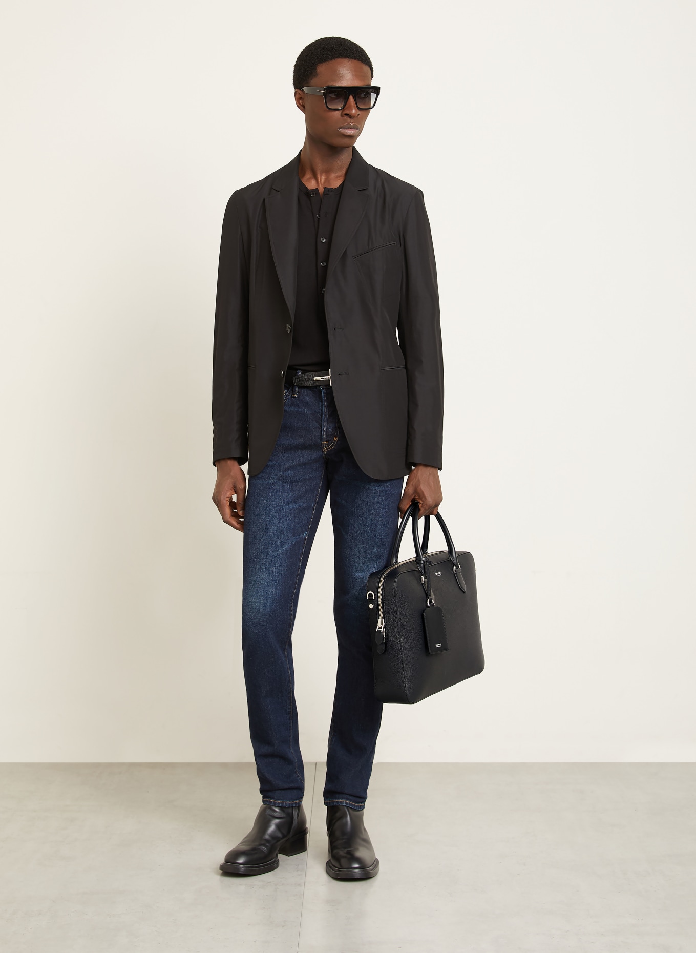 TOM FORD Sacoche professionnelle ELLIOT: NOIR / ARGENT