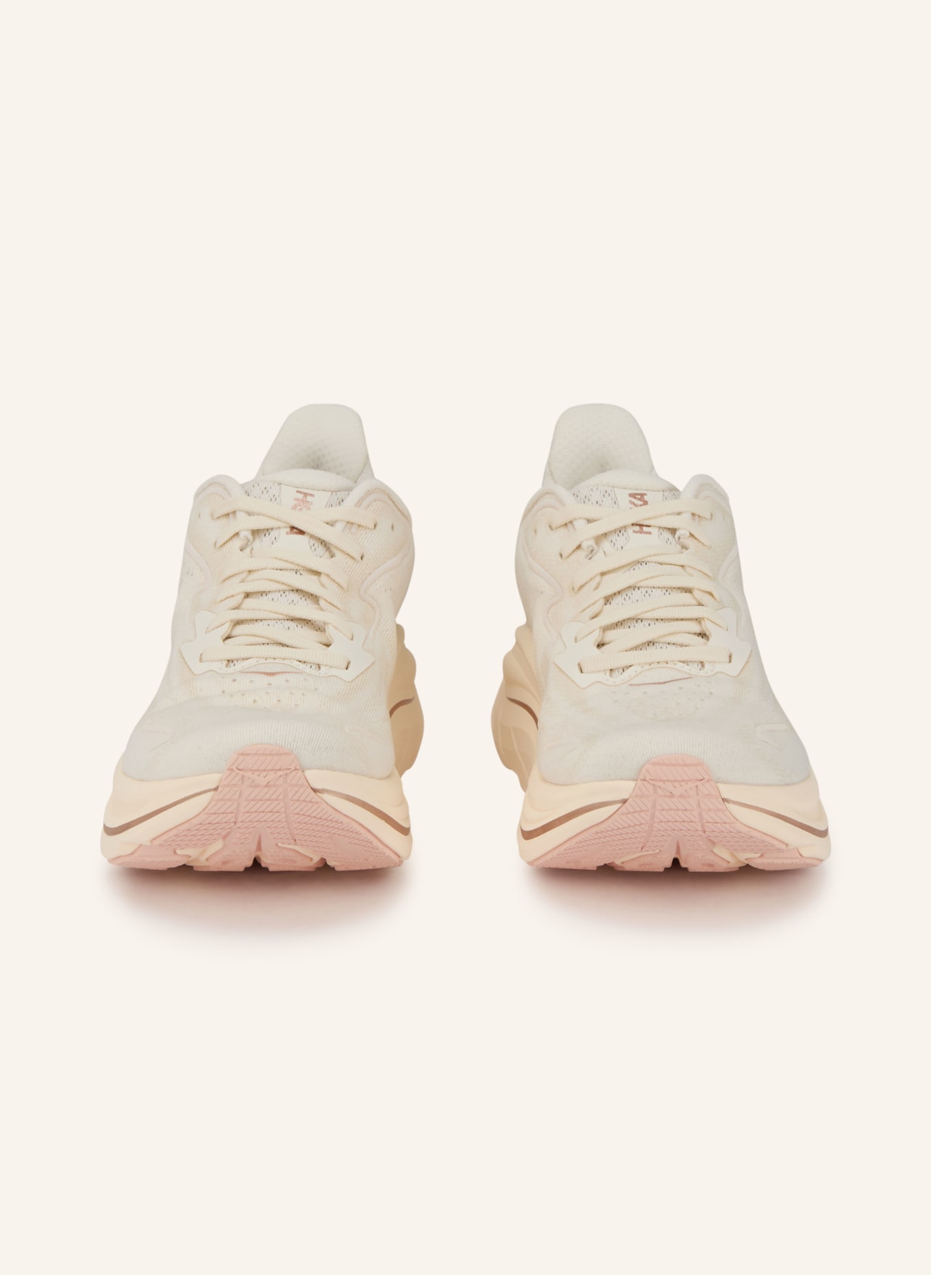 HOKA CLIFTON 10 running shoes: CREAM / SALMON