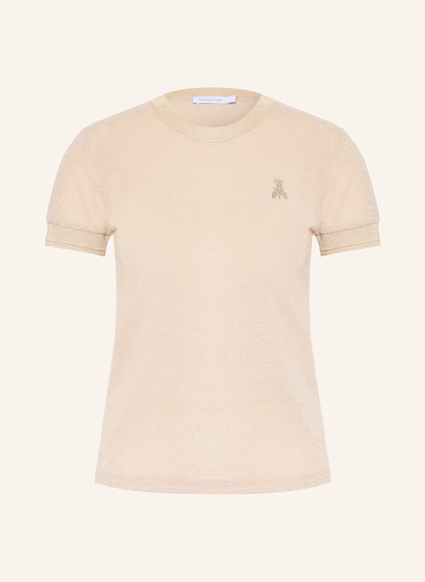 PATRIZIA PEPE Úpletové tričko s třpytivou přízí: BÉŽOVÁ