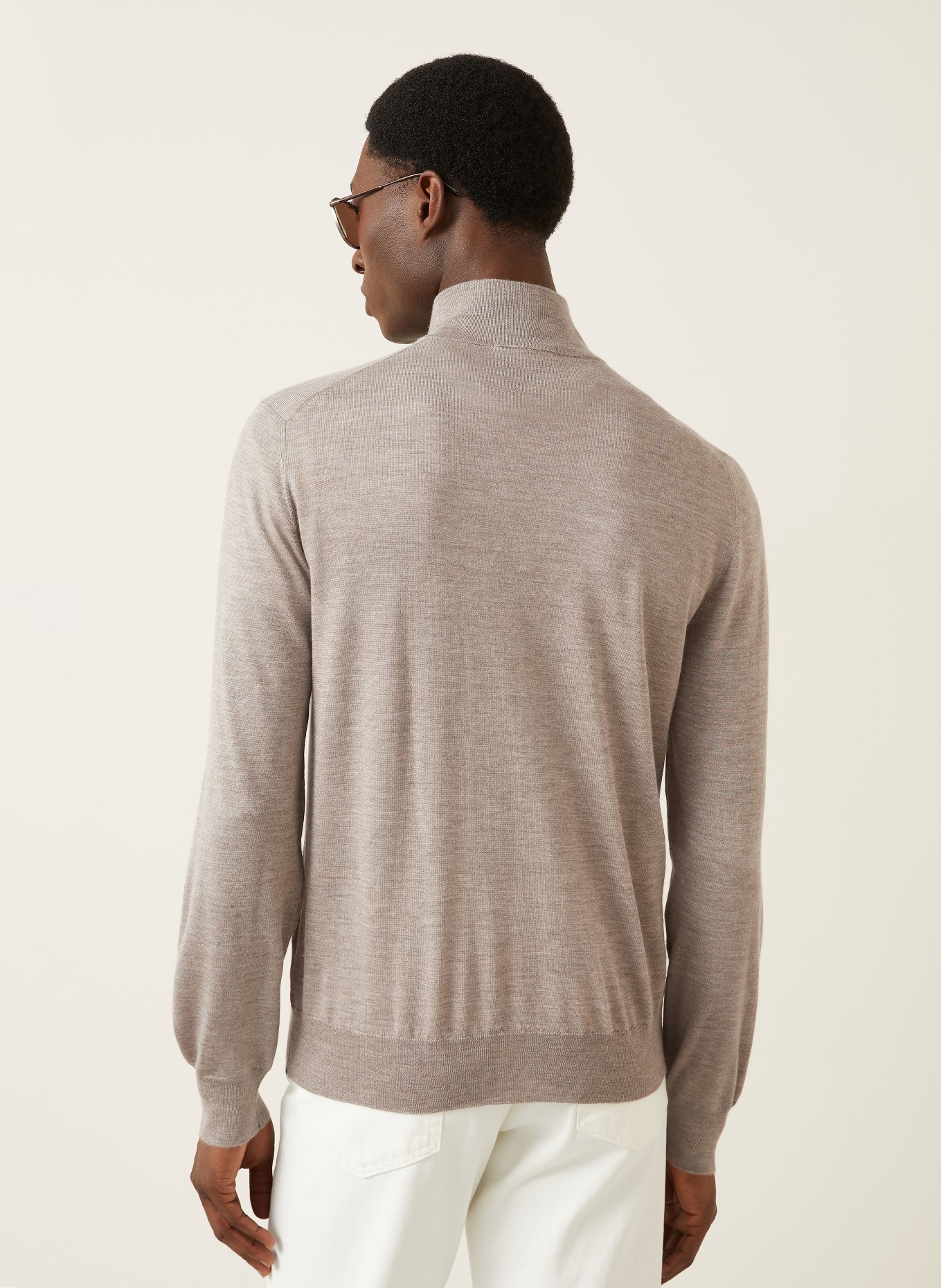 FIORONI Cashmere-Troyer mit Seide: TAUPE