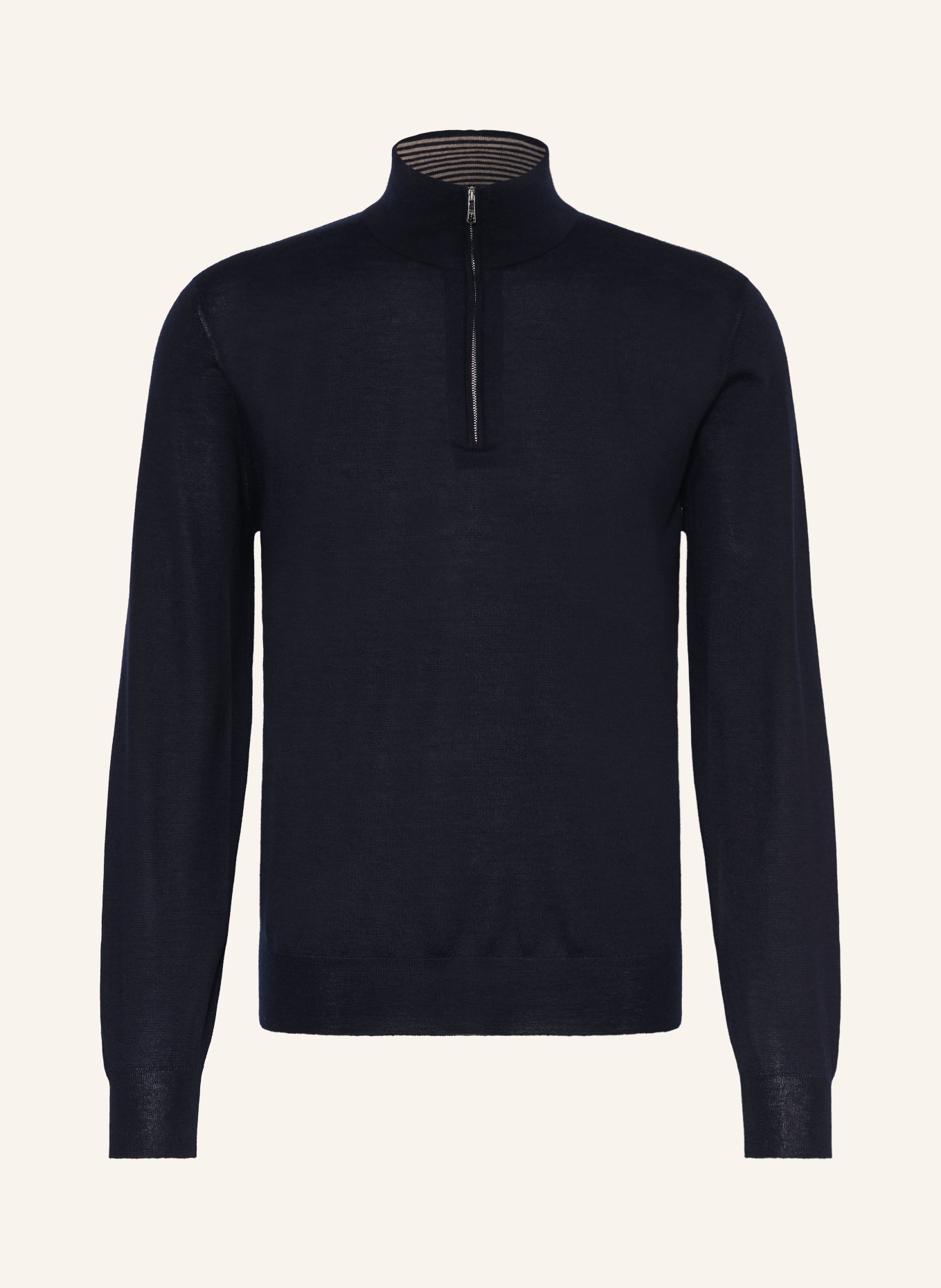 FIORONI Cashmere-Troyer mit Seide: DUNKELBLAU