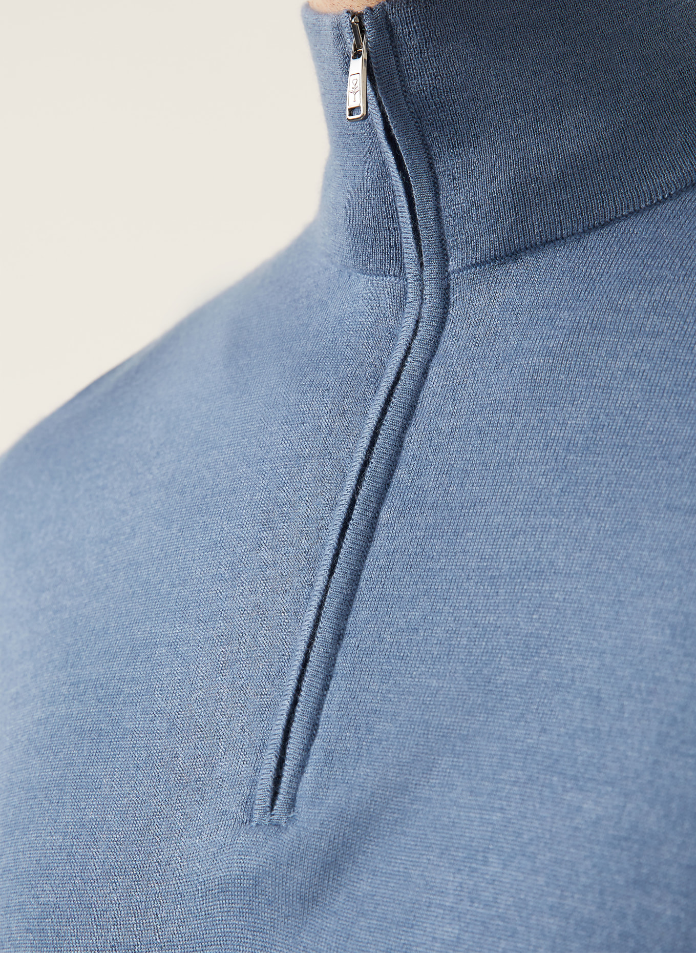 FIORONI Cashmere-Troyer mit Seide: BLAU
