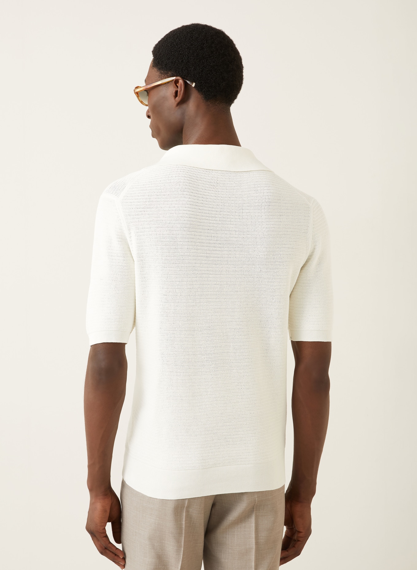 FIORONI Strick-Poloshirt: CREME