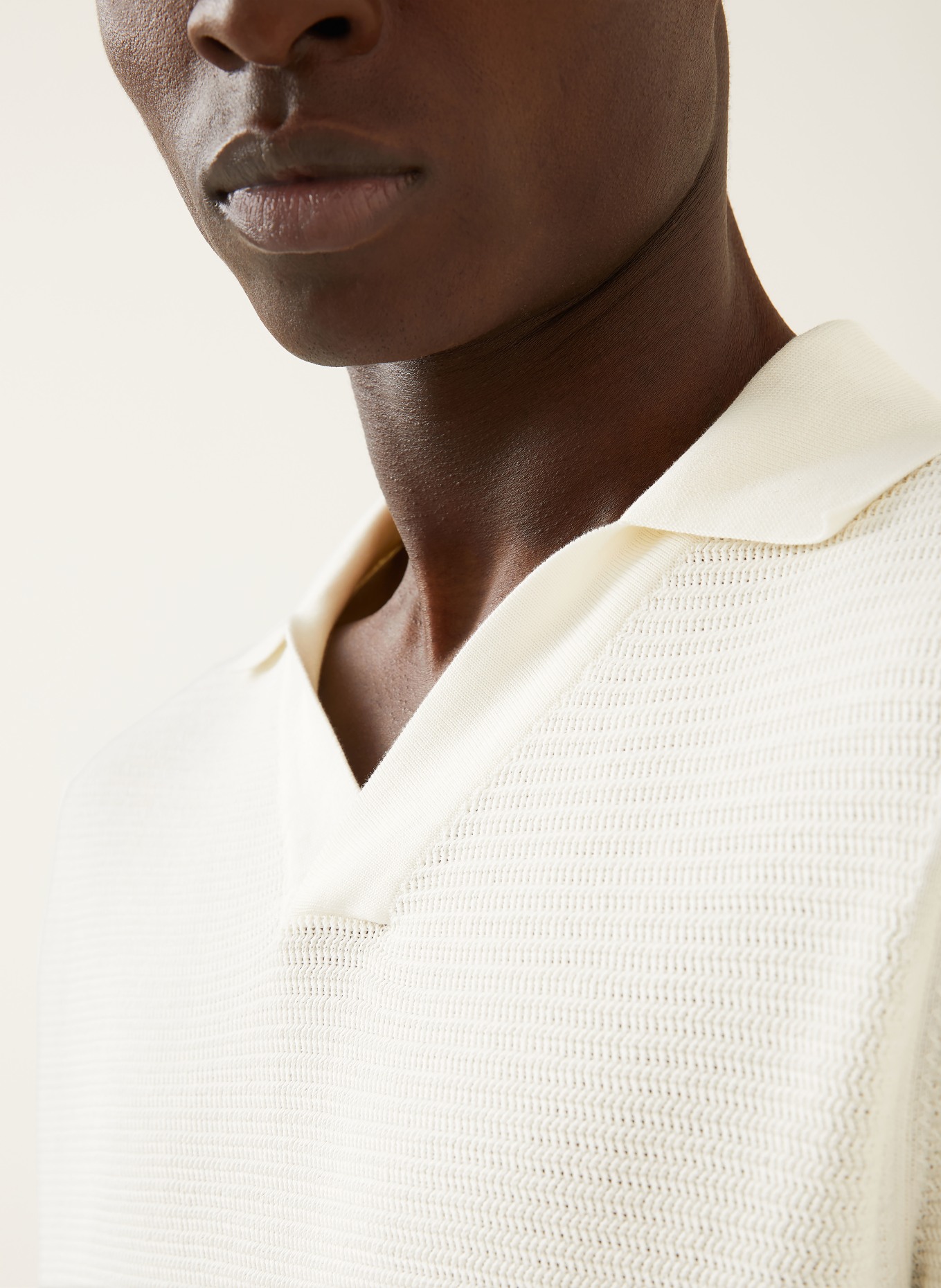 FIORONI Strick-Poloshirt: CREME