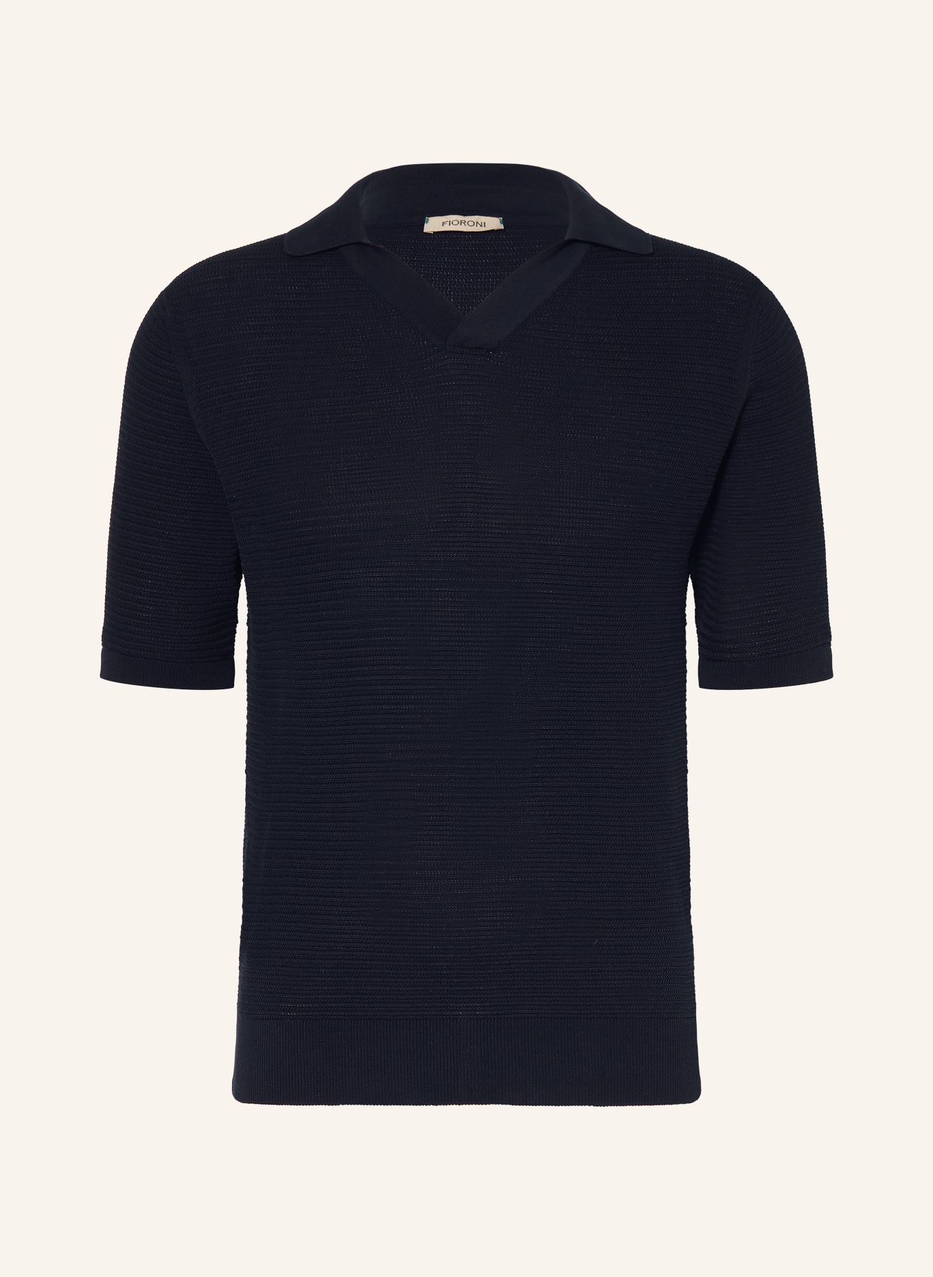 FIORONI Strick-Poloshirt: SCHWARZ