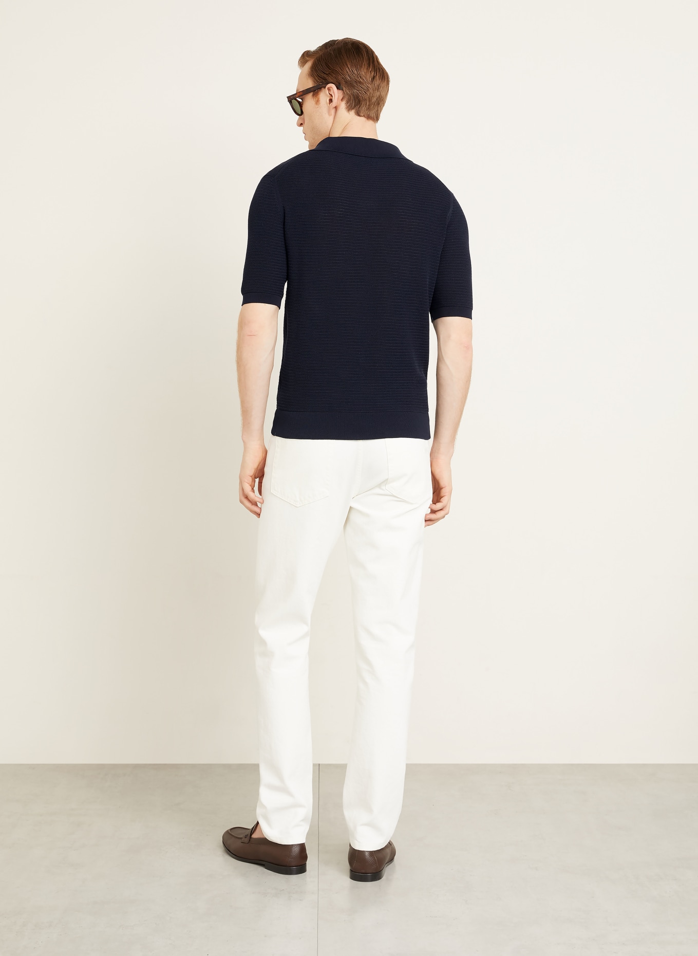 FIORONI Strick-Poloshirt: SCHWARZ