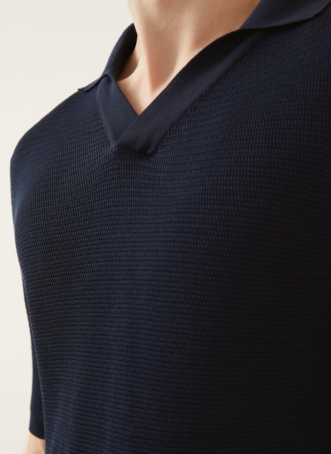 FIORONI Strick-Poloshirt: SCHWARZ