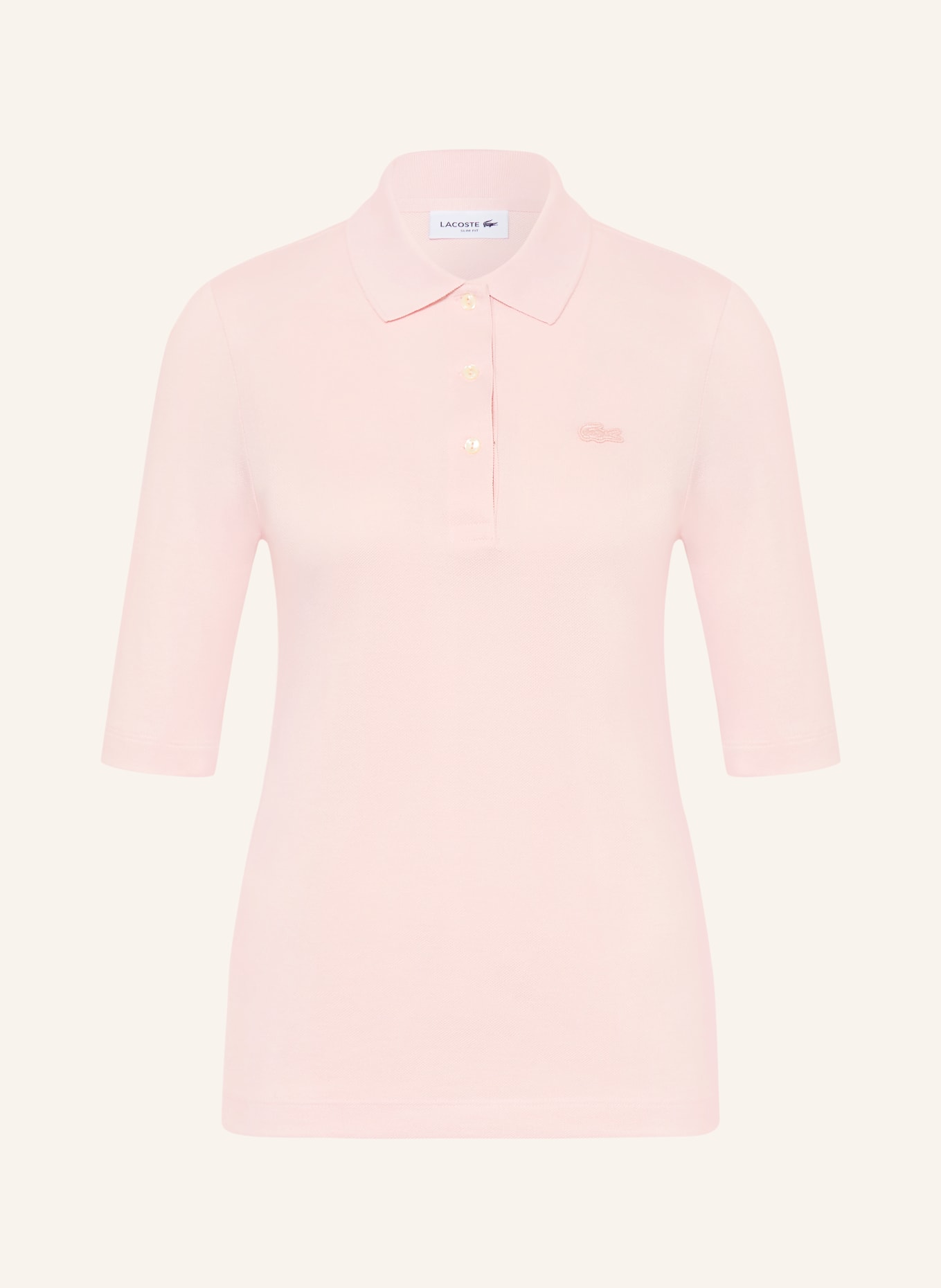 LACOSTE Piqué-Poloshirt mit 3/4-Arm: LACHS