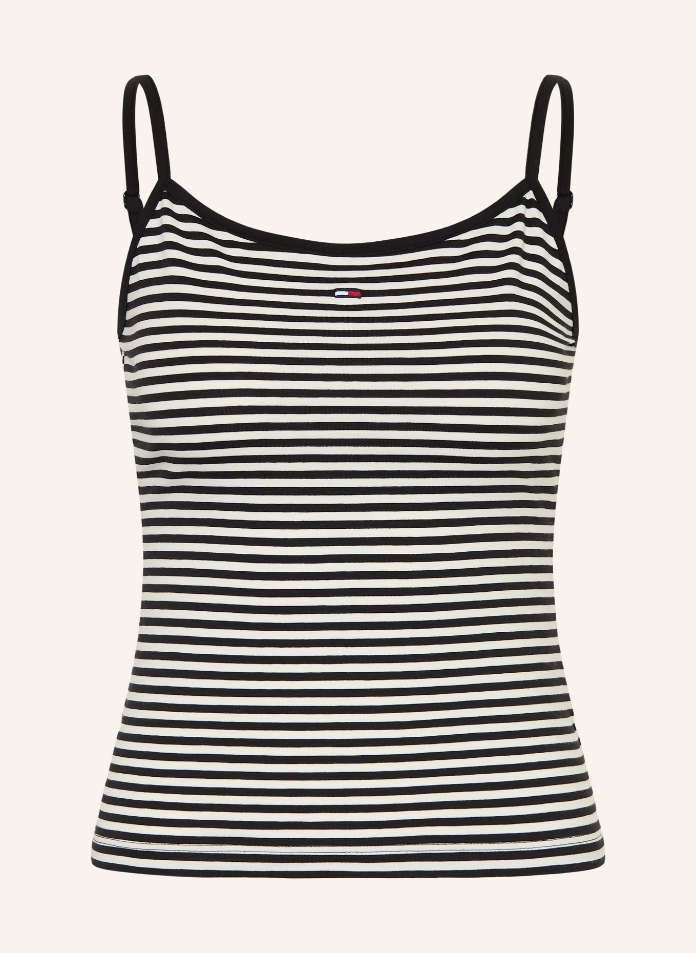 TOMMY JEANS Top: ČERNÁ / BÍLÁ