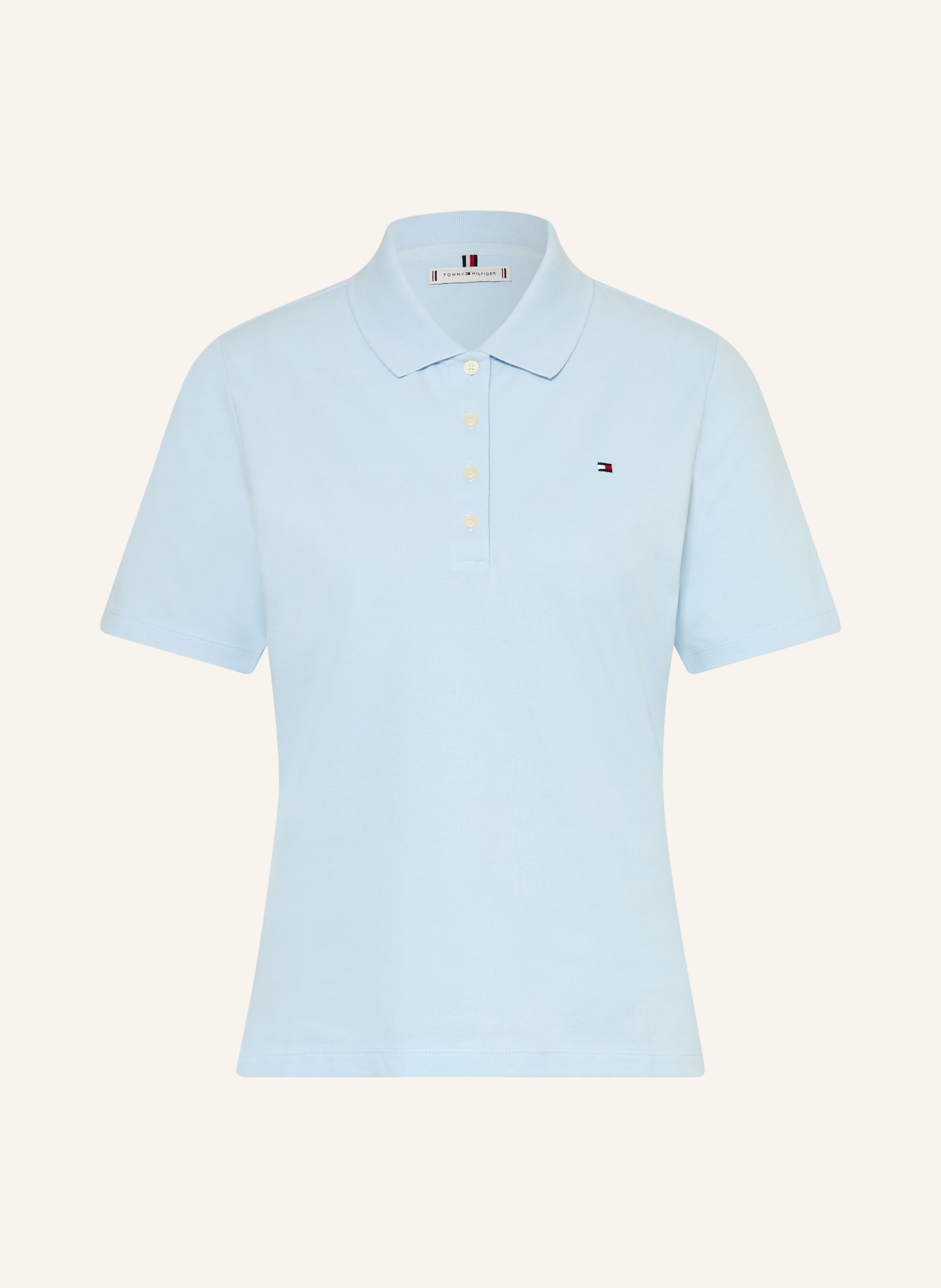 TOMMY HILFIGER Piqué-Poloshirt: HELLBLAU