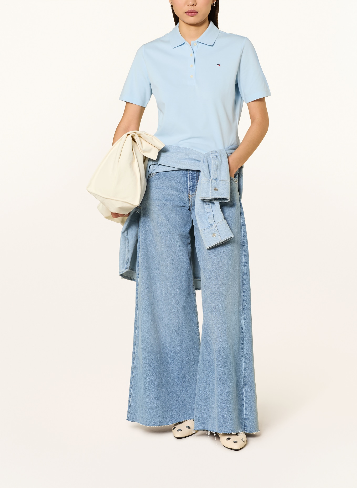 TOMMY HILFIGER Piqué-Poloshirt: HELLBLAU