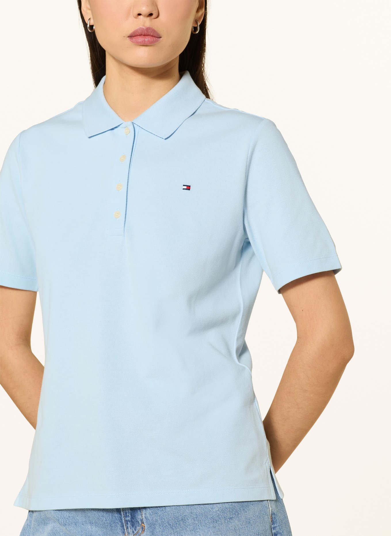 TOMMY HILFIGER Piqué-Poloshirt: HELLBLAU