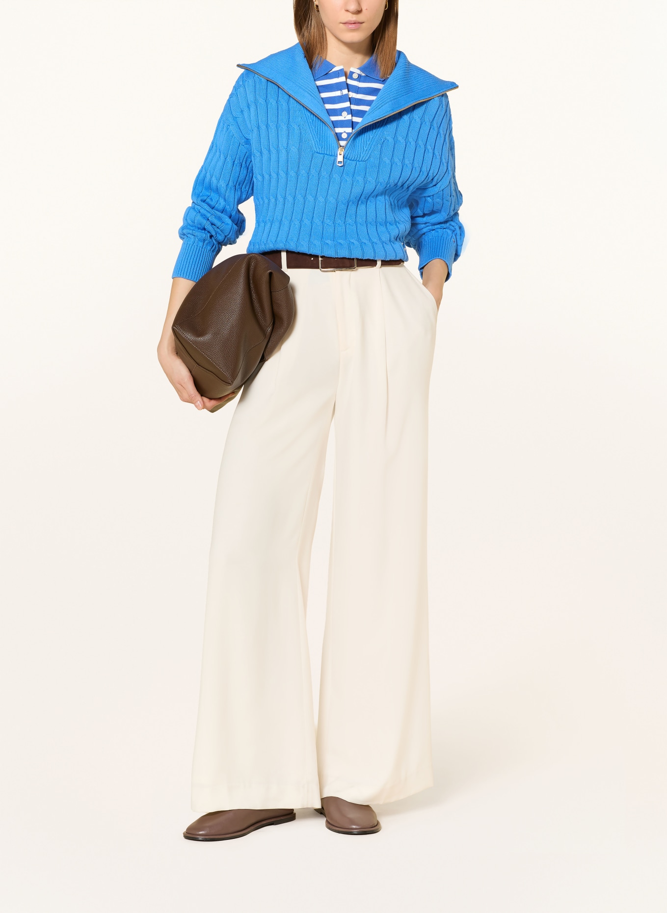 TOMMY HILFIGER Piqué-Poloshirt: BLAU / WEISS