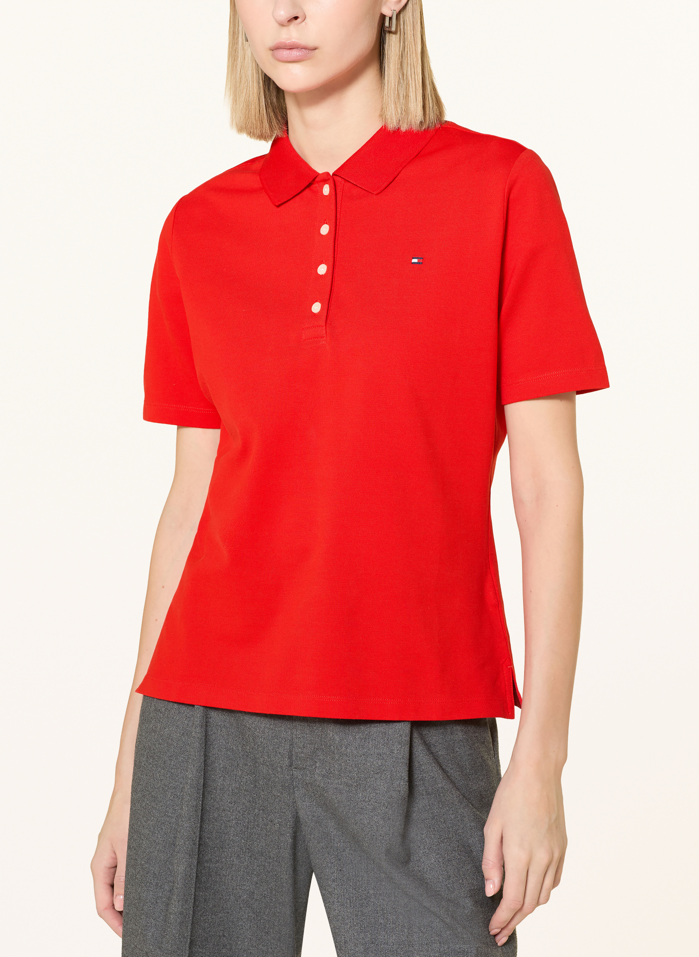 TOMMY HILFIGER Piqué-Poloshirt: ROT