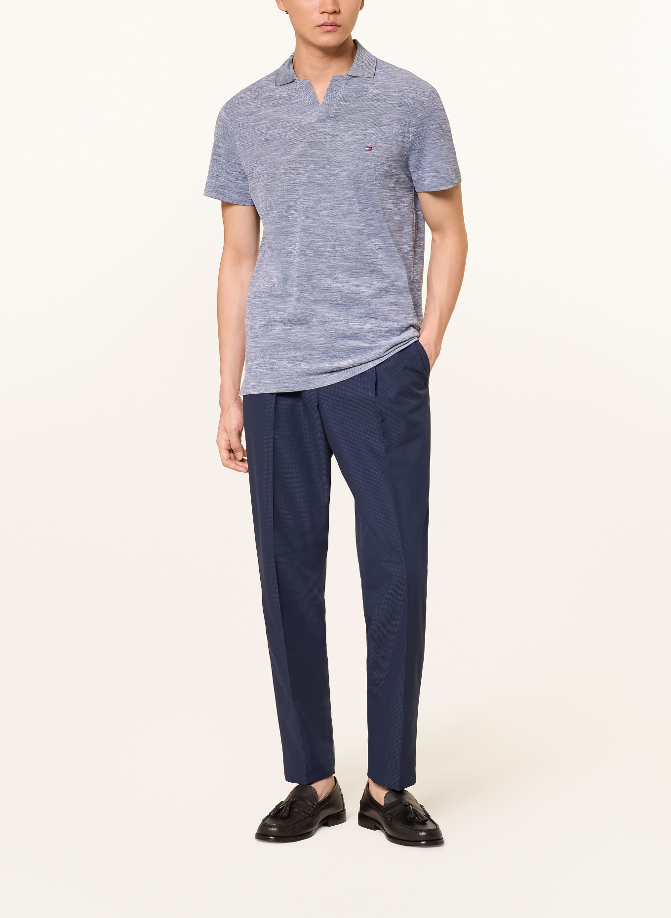 TOMMY HILFIGER Piqué-Poloshirt: BLAUGRAU