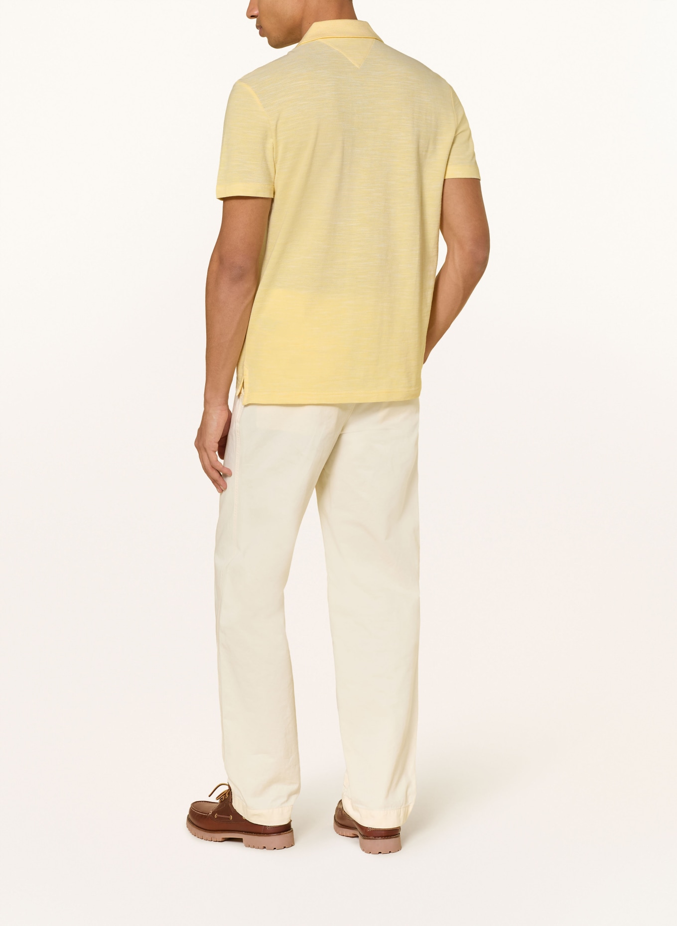 TOMMY HILFIGER Piqué-Poloshirt: GELB / WEISS