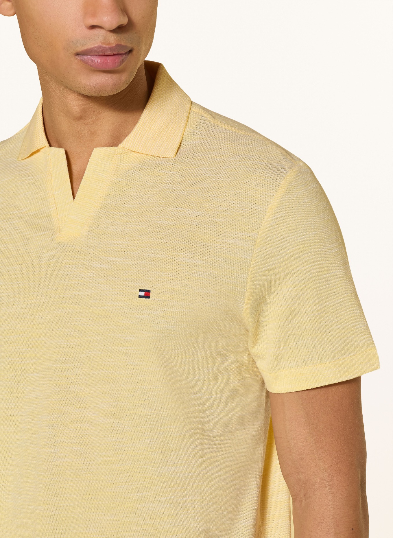 TOMMY HILFIGER Piqué-Poloshirt: GELB / WEISS