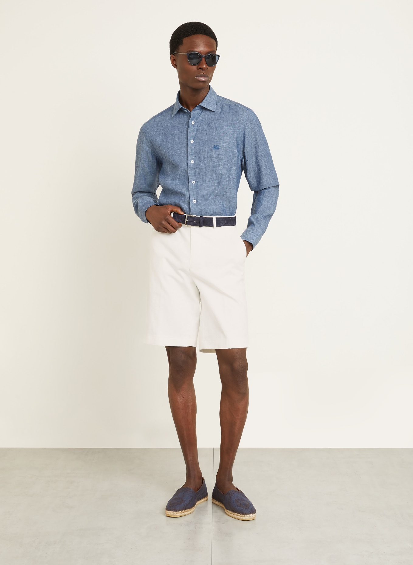 ETRO Leinenhemd Regular Fit: BLAU