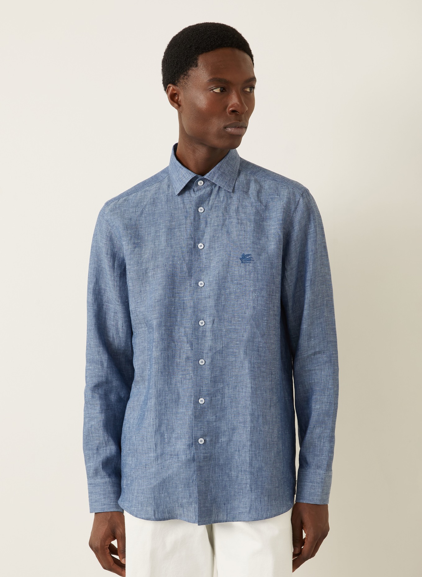 ETRO Leinenhemd Regular Fit: BLAU