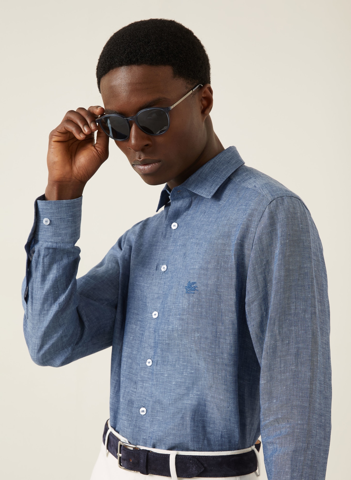 ETRO Leinenhemd Regular Fit: BLAU