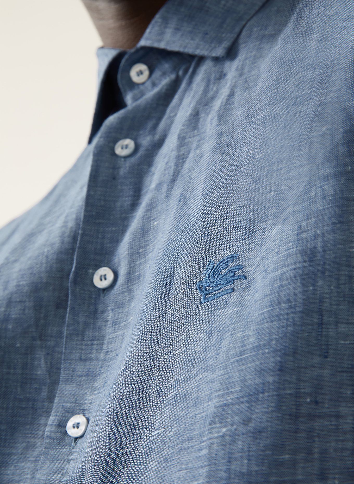 ETRO Leinenhemd Regular Fit: BLAU