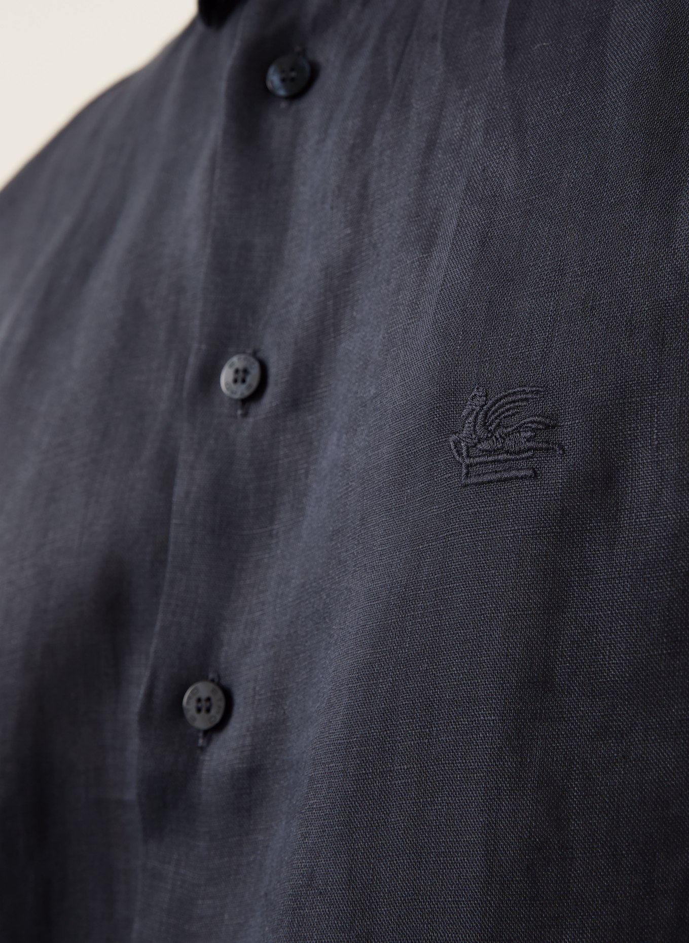 ETRO Leinenhemd Regular Fit: DUNKELBLAU