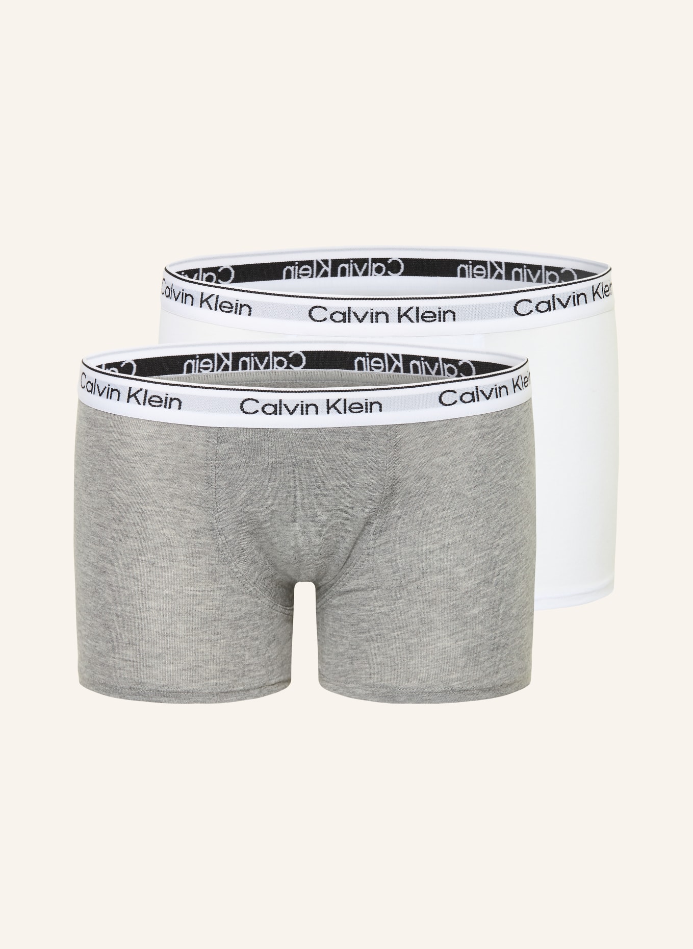 Calvin Klein 2er-Pack Boxershorts ICON COTTON STRETCH: GRAU / WEISS / SCHWARZ