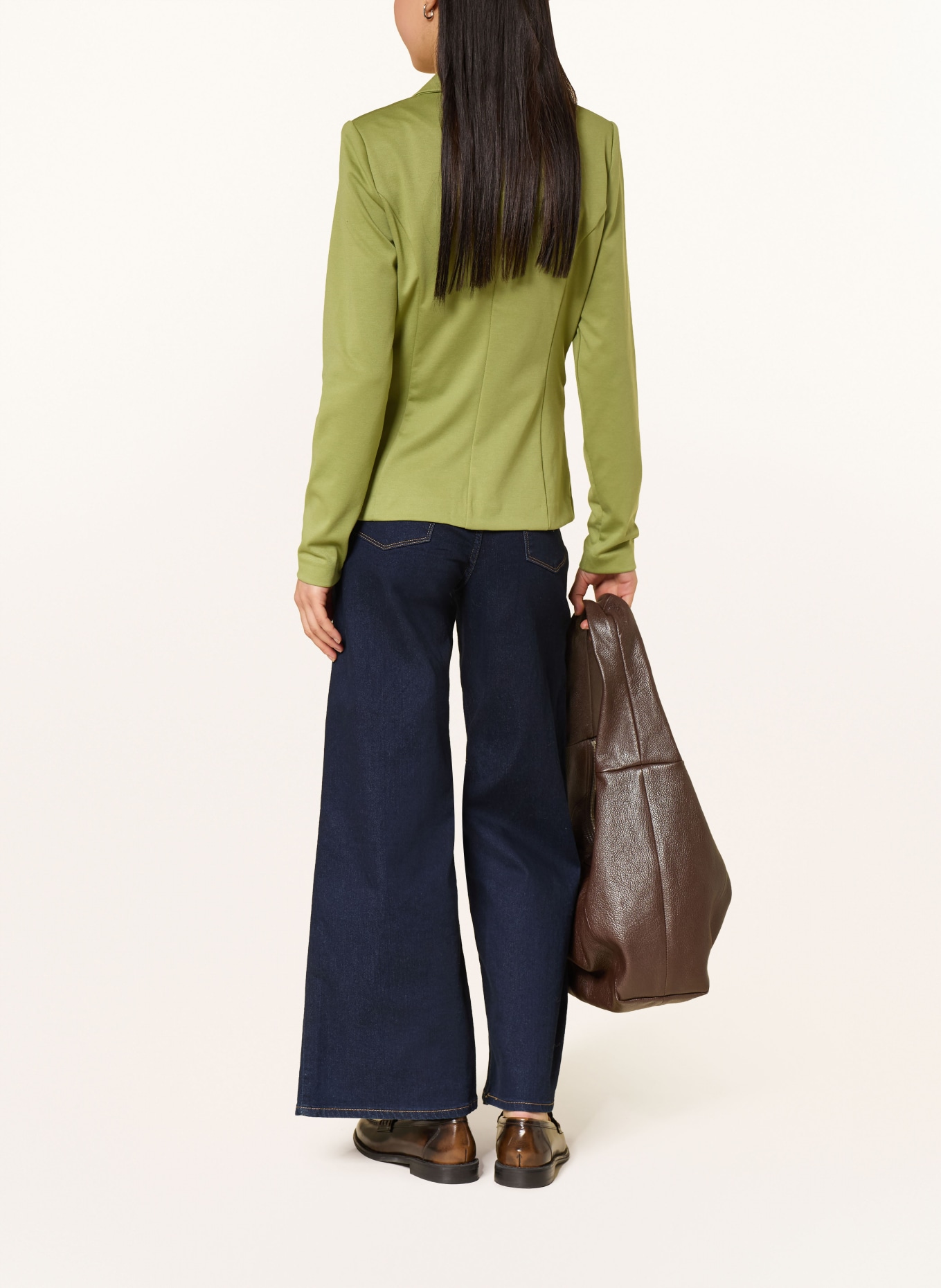 ICHI Blezer z dżerseju IHKATE: OLIWKOWY