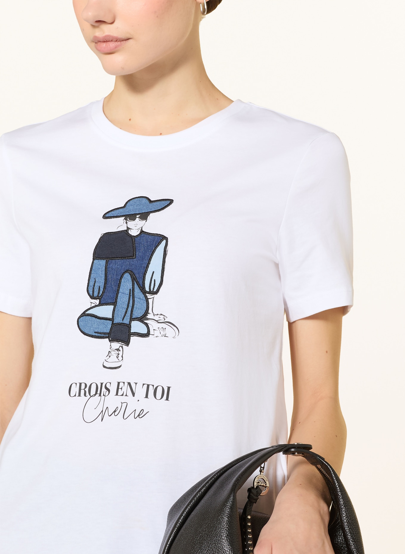 ONLY T-Shirt: WEISS / HELLBLAU / BLAU