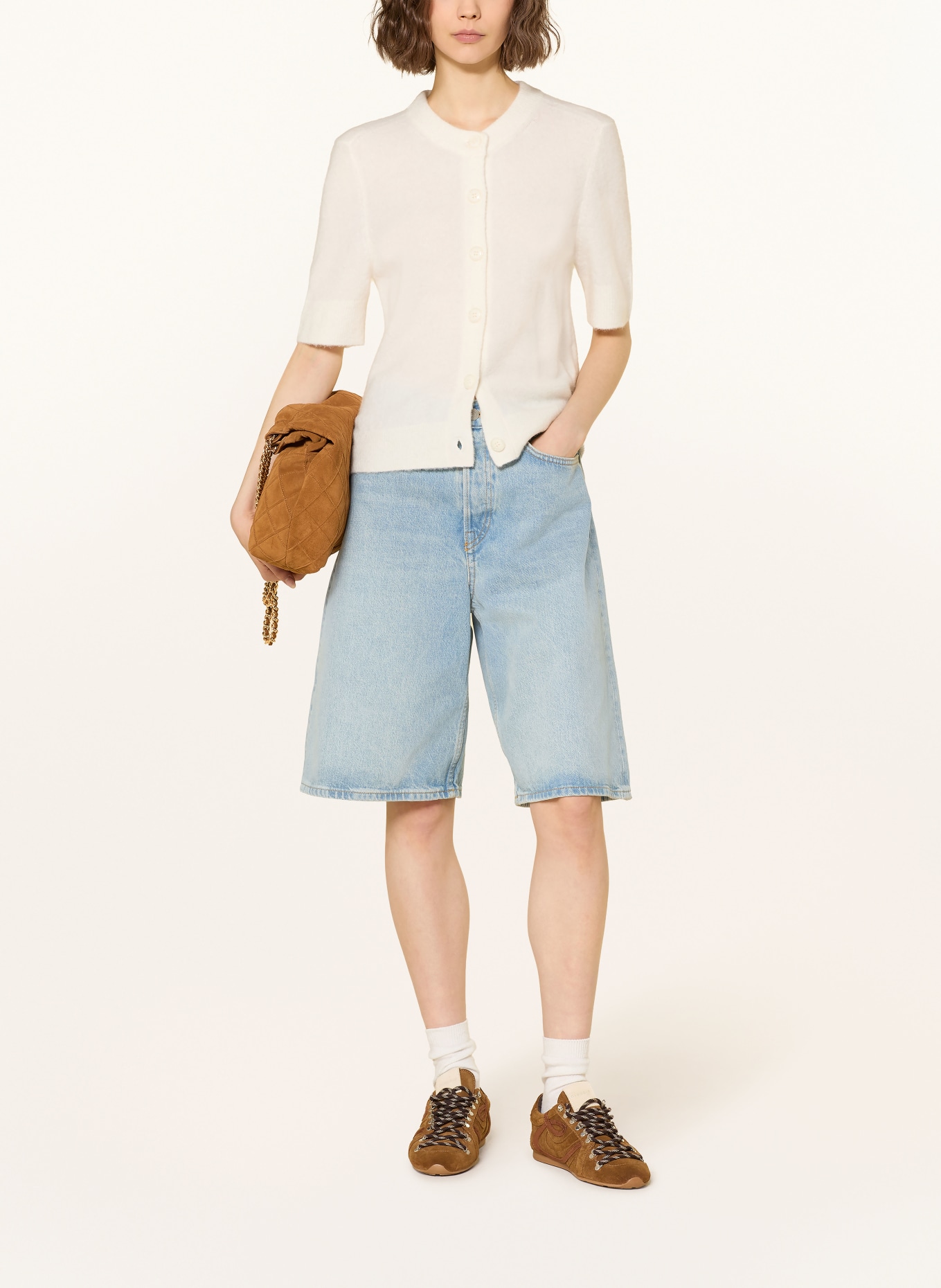 SAMSØE  SAMSØE Strickjacke SANOURA mit Merinowolle und Alpaka: CREME