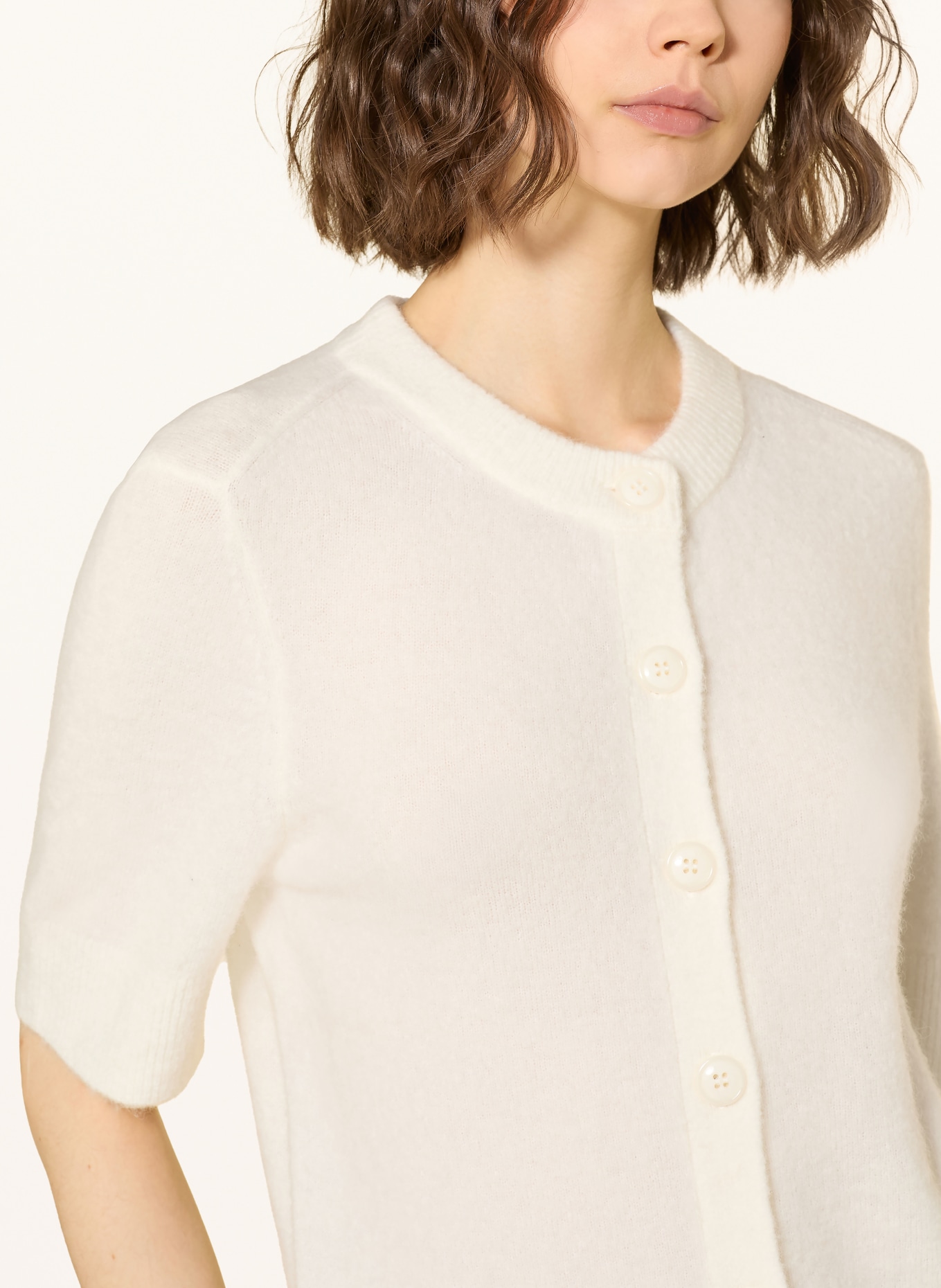 SAMSØE  SAMSØE Strickjacke SANOURA mit Merinowolle und Alpaka: CREME