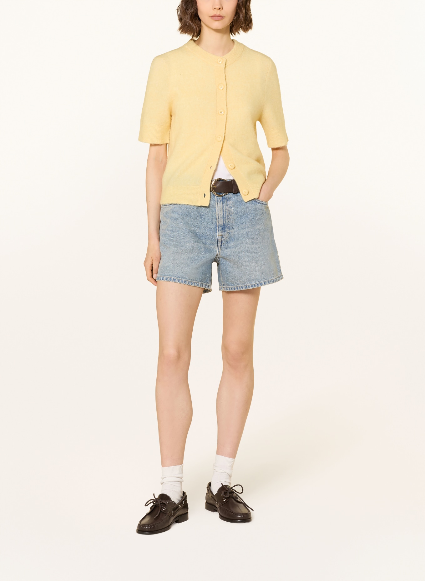 SAMSØE  SAMSØE Strickjacke SANOURA mit Merinowolle und Alpaka: HELLGELB