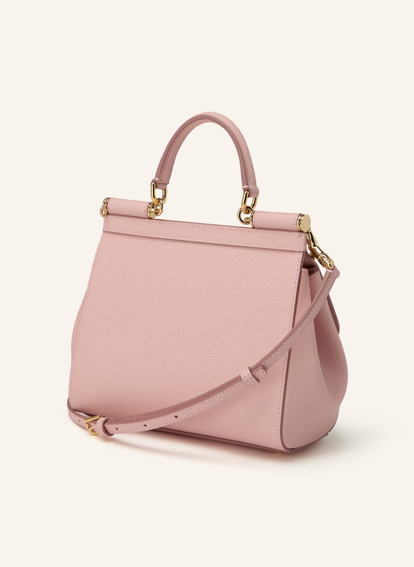 DOLCE & GABBANA Kabelka SICILY MEDIUM: SVĚTLE RŮŽOVÁ / ZLATÁ