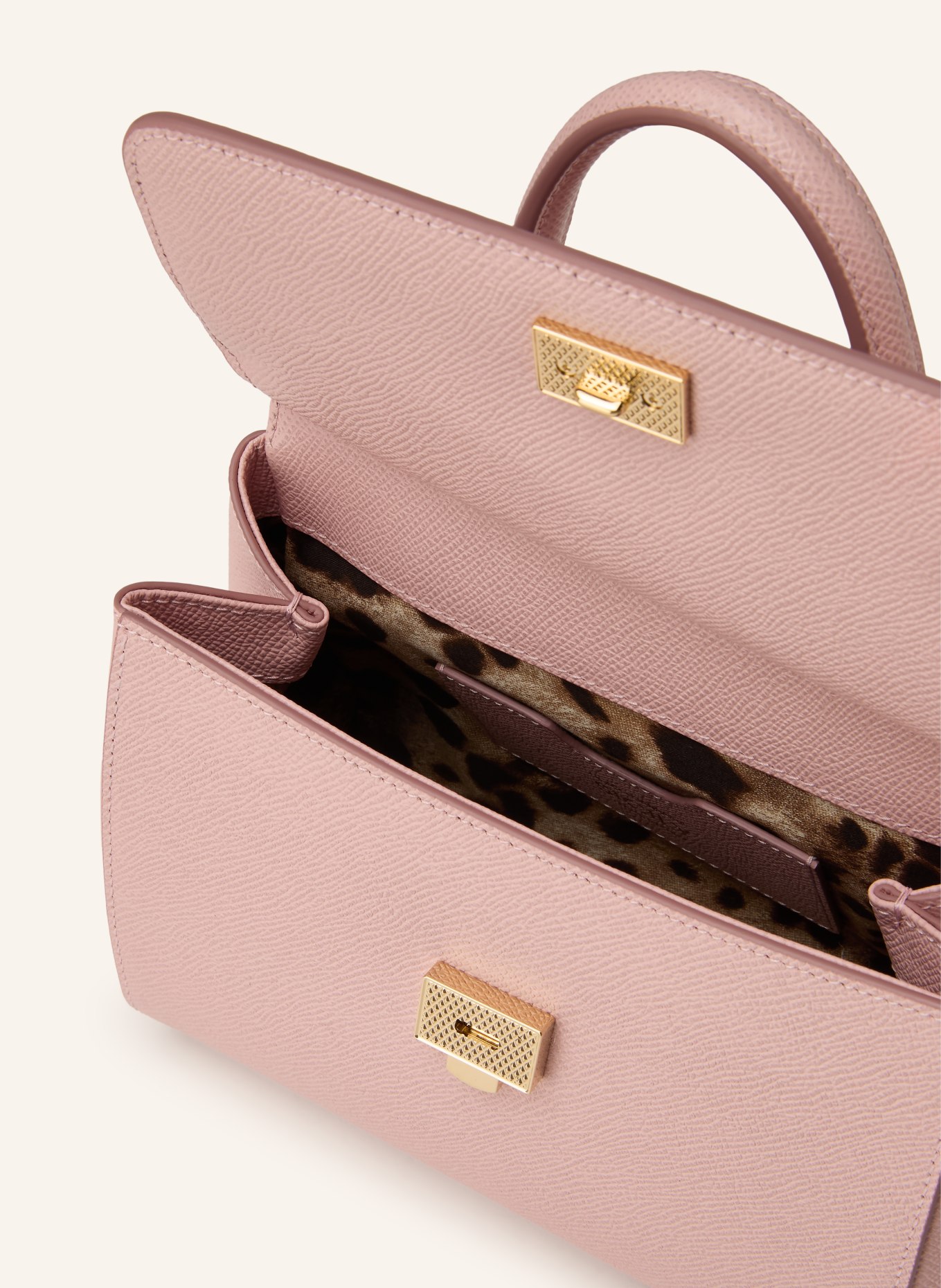 DOLCE & GABBANA Kabelka SICILY MEDIUM: SVĚTLE RŮŽOVÁ / ZLATÁ