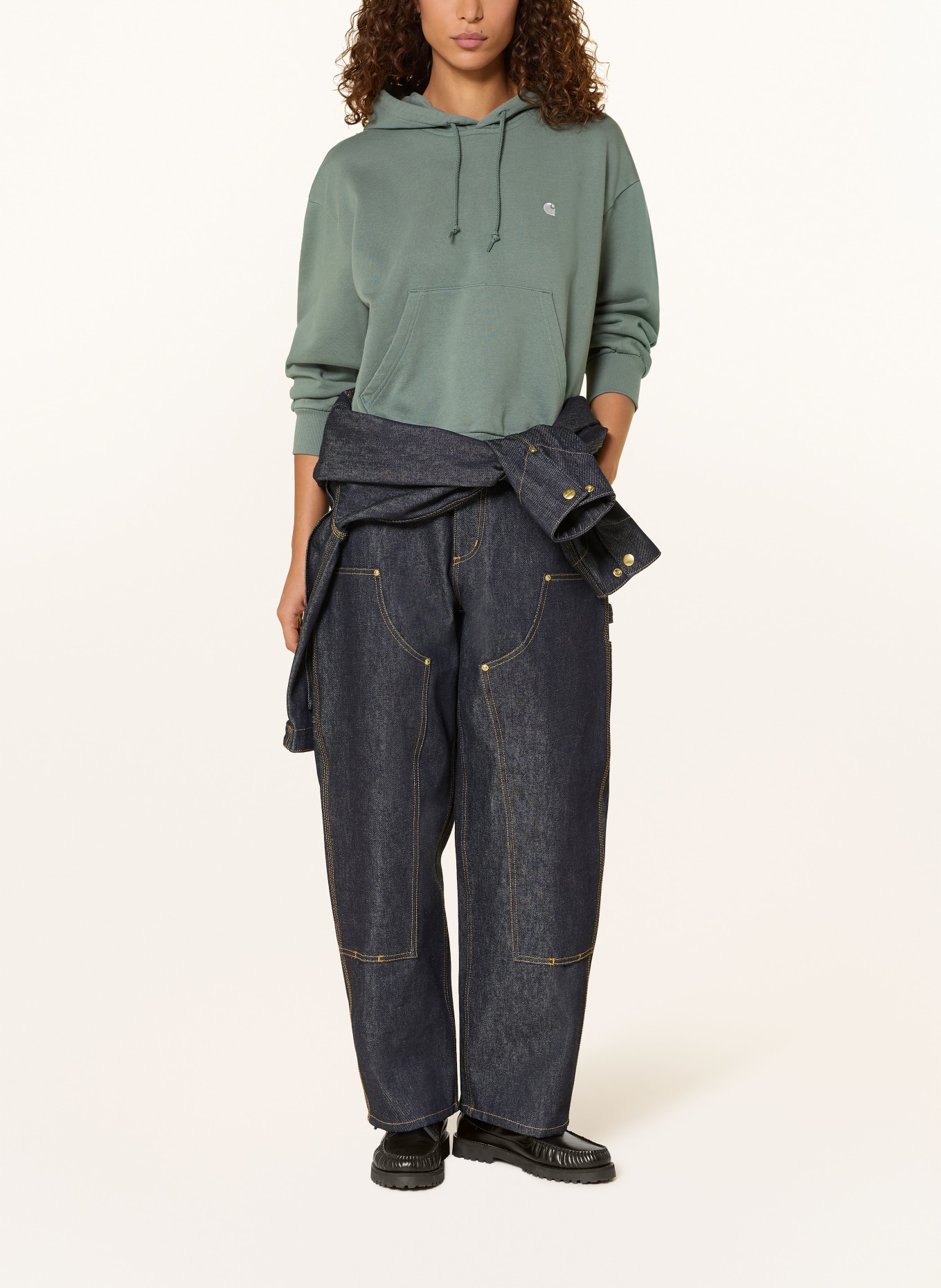 carhartt WIP Bluza z kapturem CASEY: PETROL