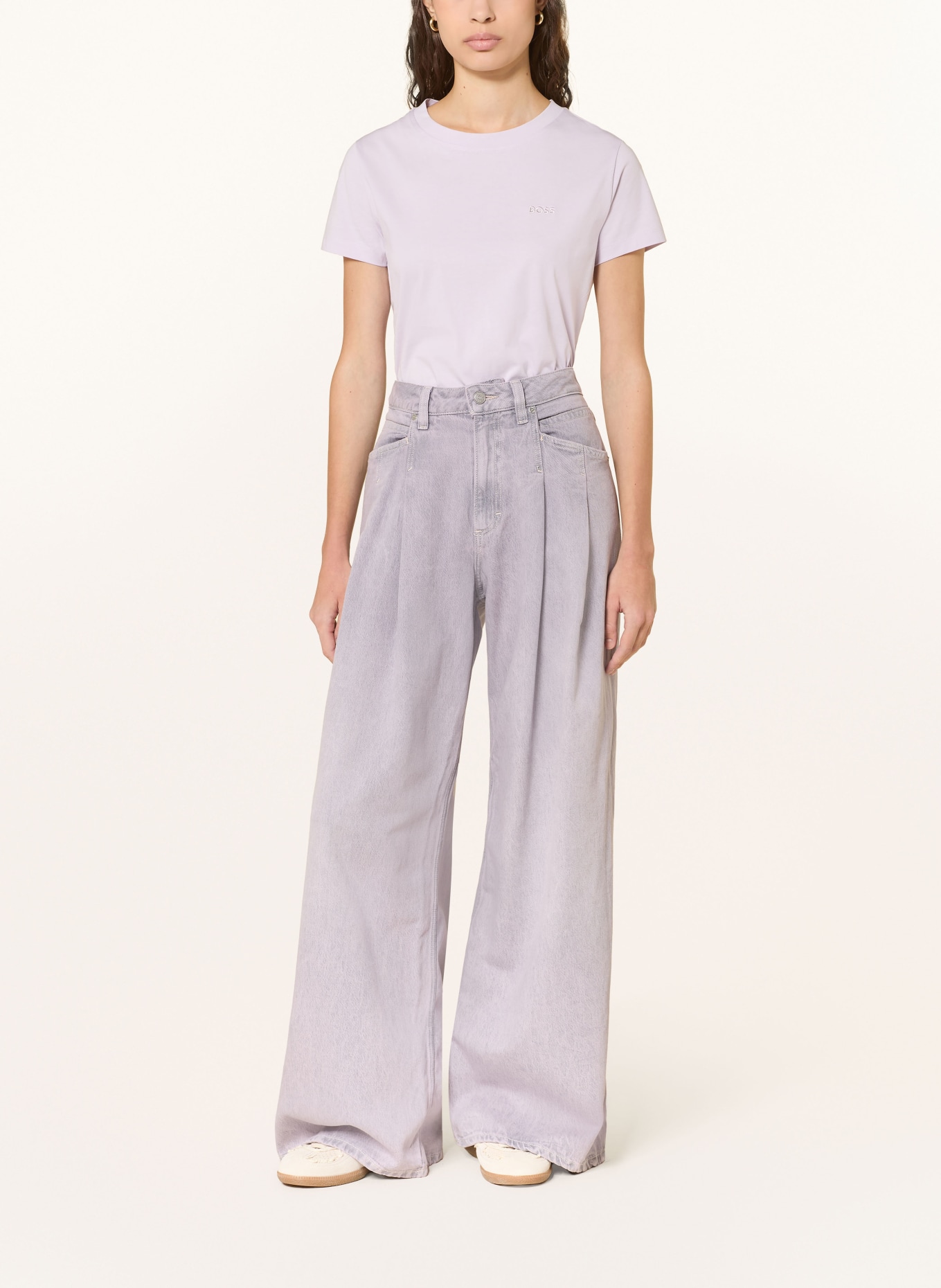 BOSS Tričko ESOGO: SVĚTLE FIALOVÁ