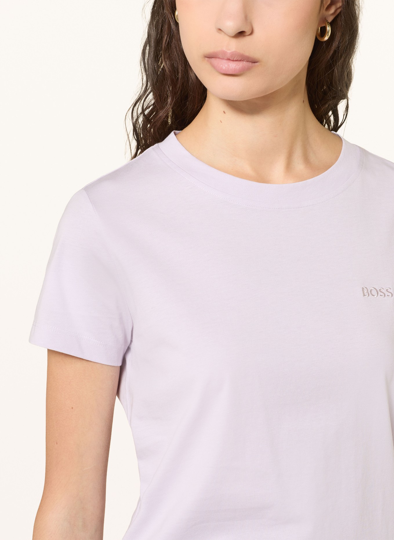 BOSS Tričko ESOGO: SVĚTLE FIALOVÁ