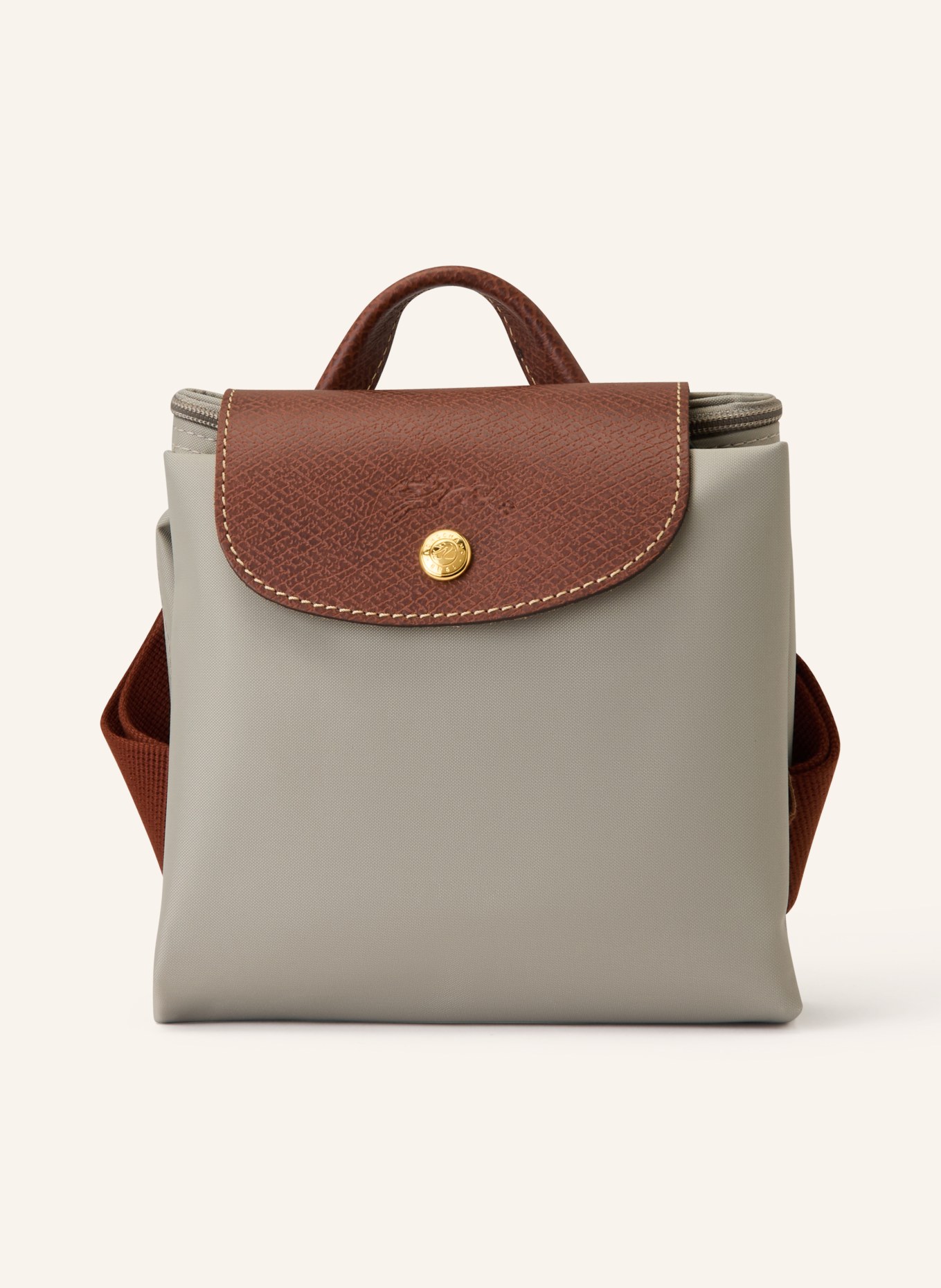 LONGCHAMP Rucksack LE PLIAGE MEDIUM: GRAU / BRAUN